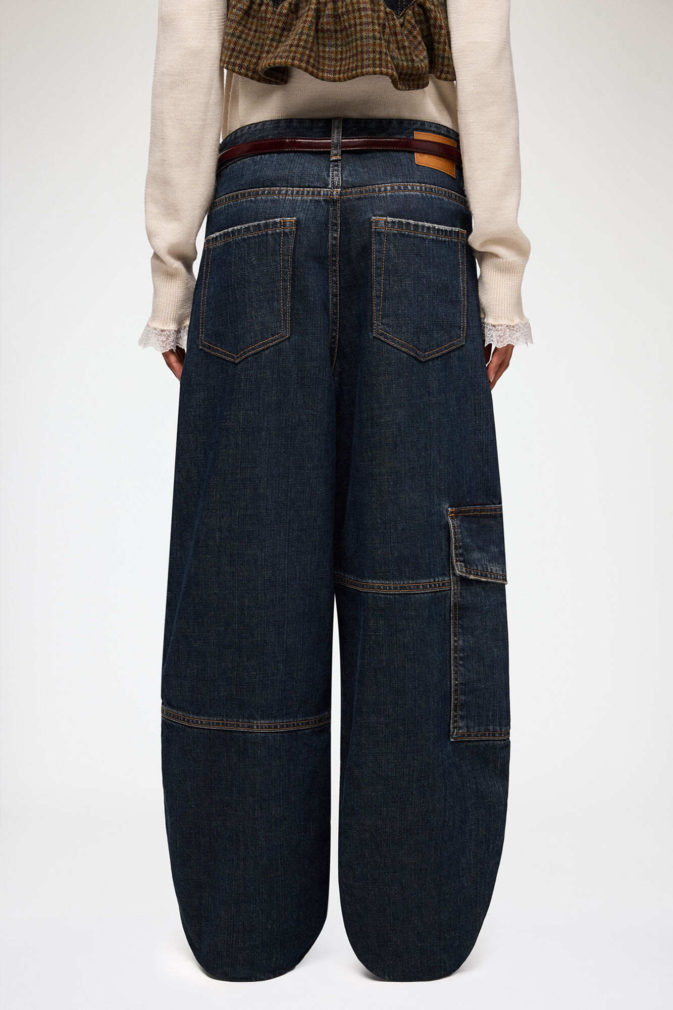 Audri-Jeans aus strukturiertem Slub-Denim, Recycled Cotton, in colour Dark Blue Vintage - 3 - GANNI