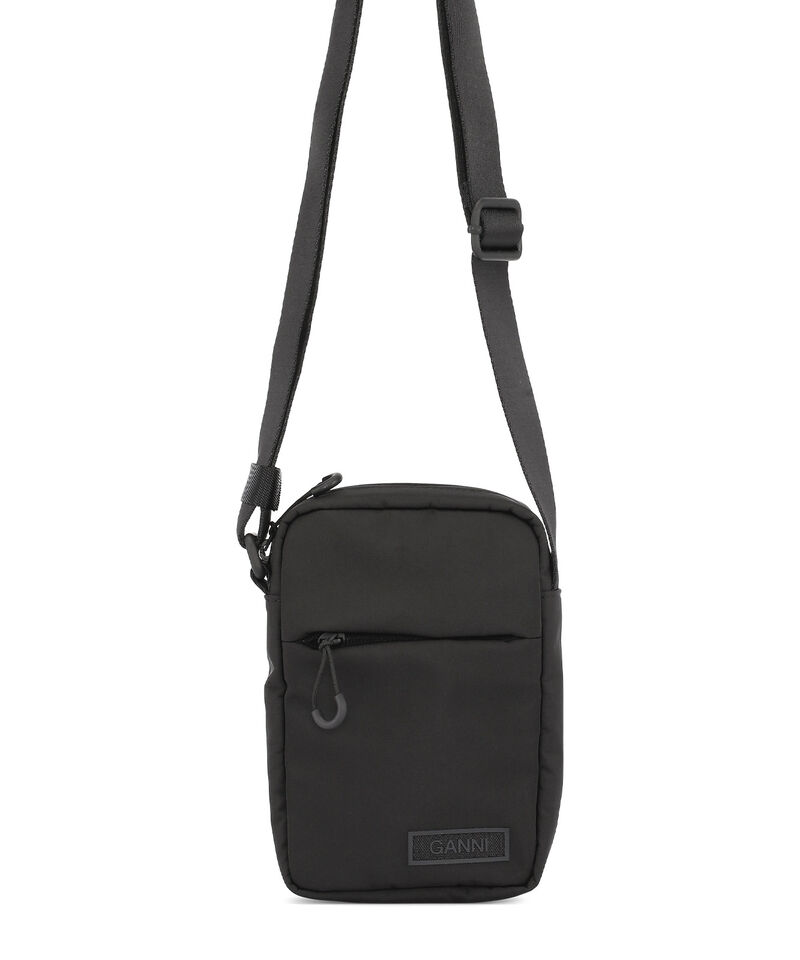 Vertical Festival Bag, Recycled Polyester, in colour Black - 1 - GANNI