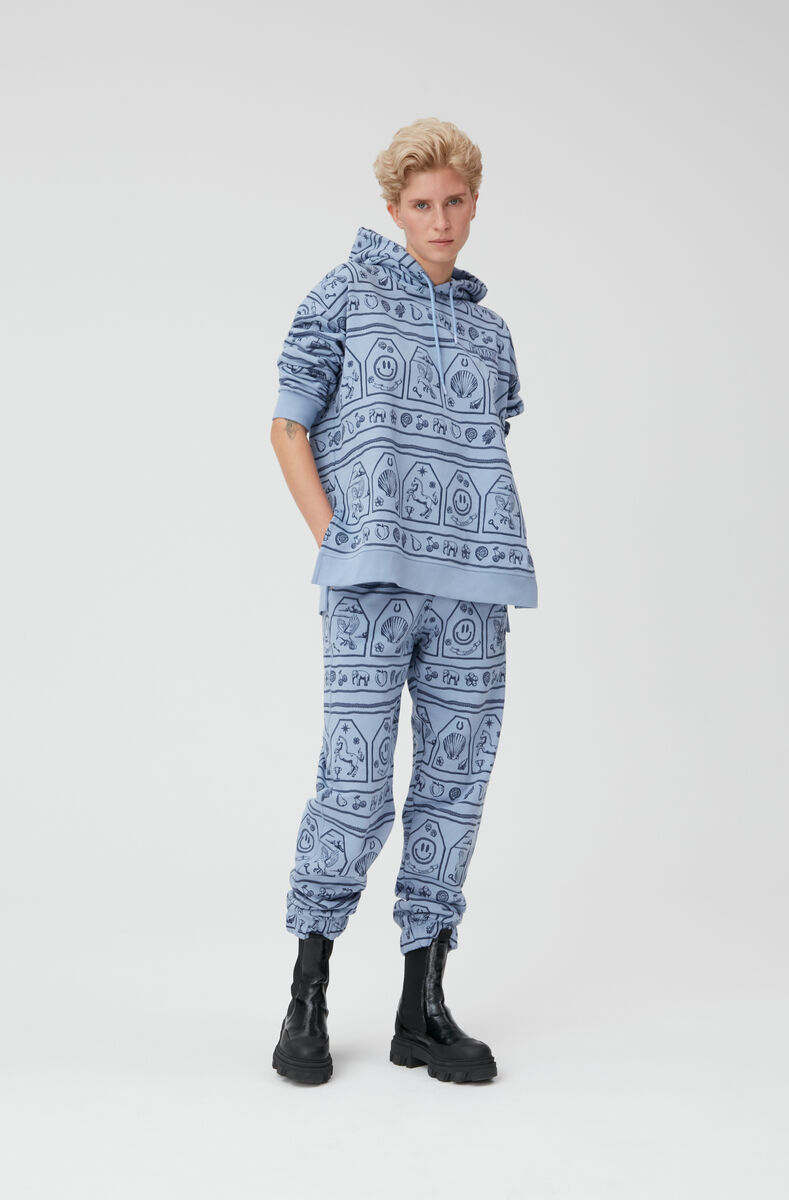 Software isoli joggers med print, Cotton, in colour Heather - 2 - GANNI