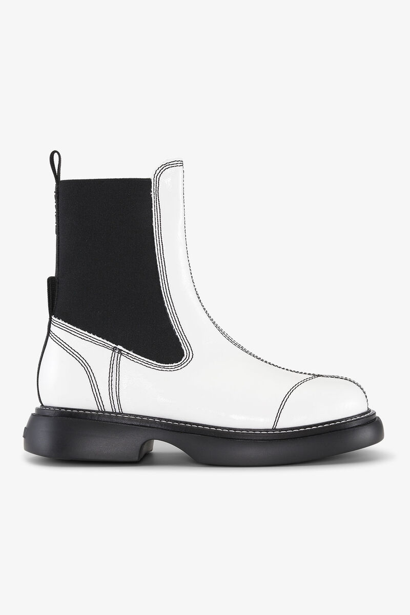 Off-White Everyday Mid Chelsea Boots, Polyester, in colour Egret - 1 - GANNI
