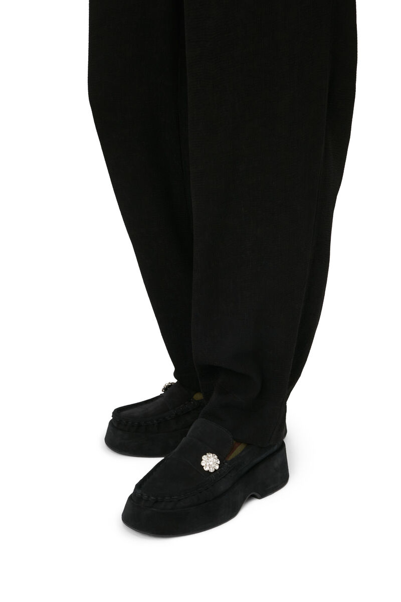 Retro Jewel Loafers, Leather, in colour Black - 4 - GANNI