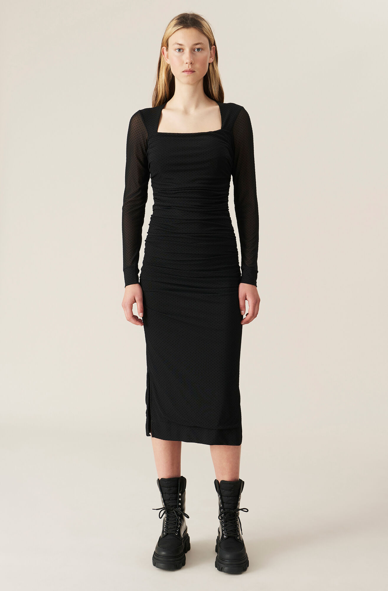 ganni dotted mesh