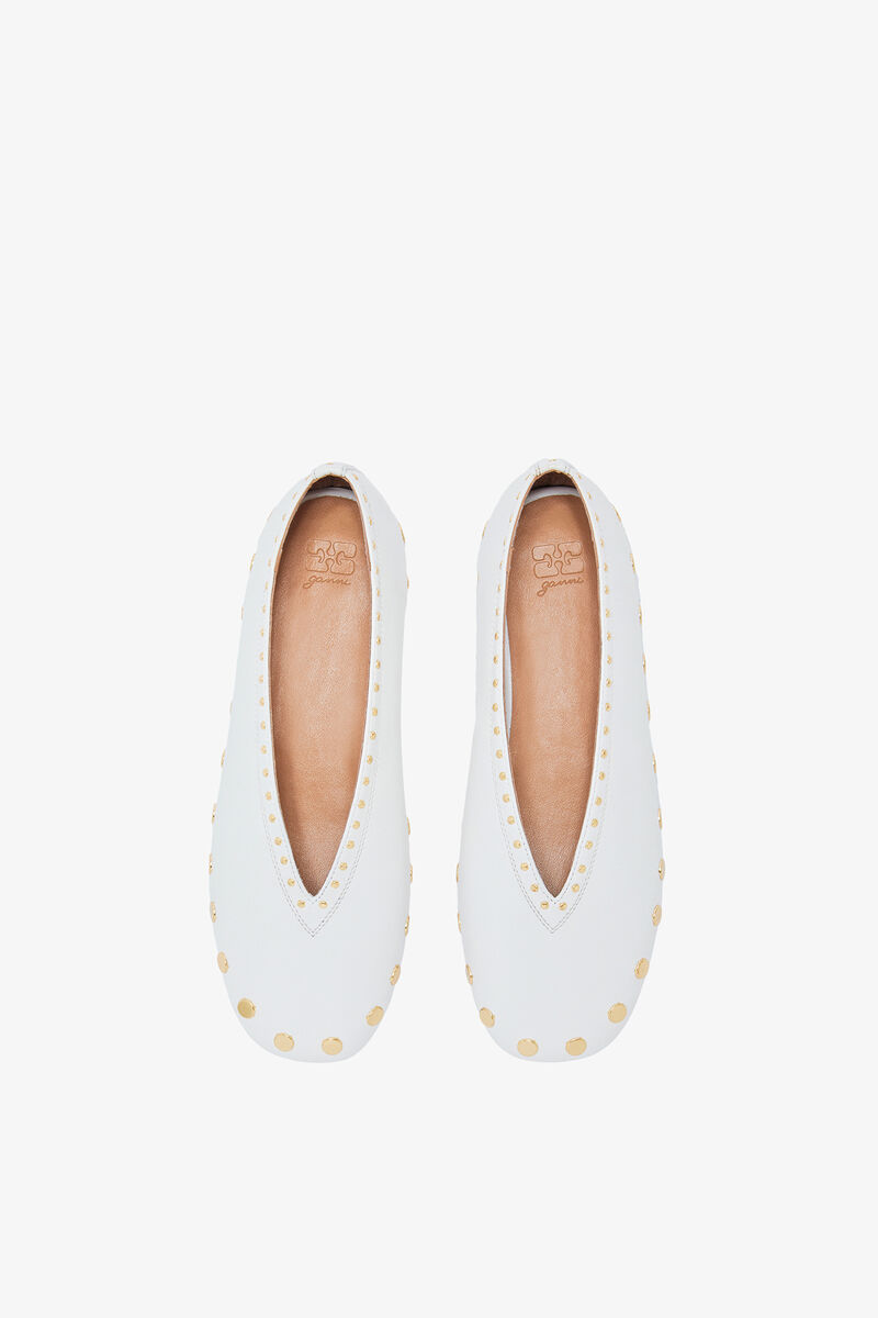 Jenny Ballerina in White, Cotton, in colour Egret - 3 - GANNI