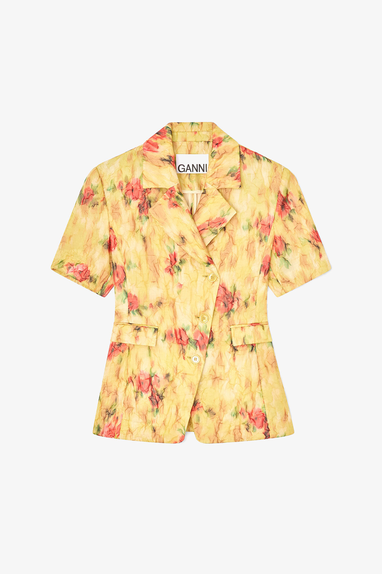 Blazer in Shibori Organza, Recycled Polyester, in colour Aurora - 1 - GANNI