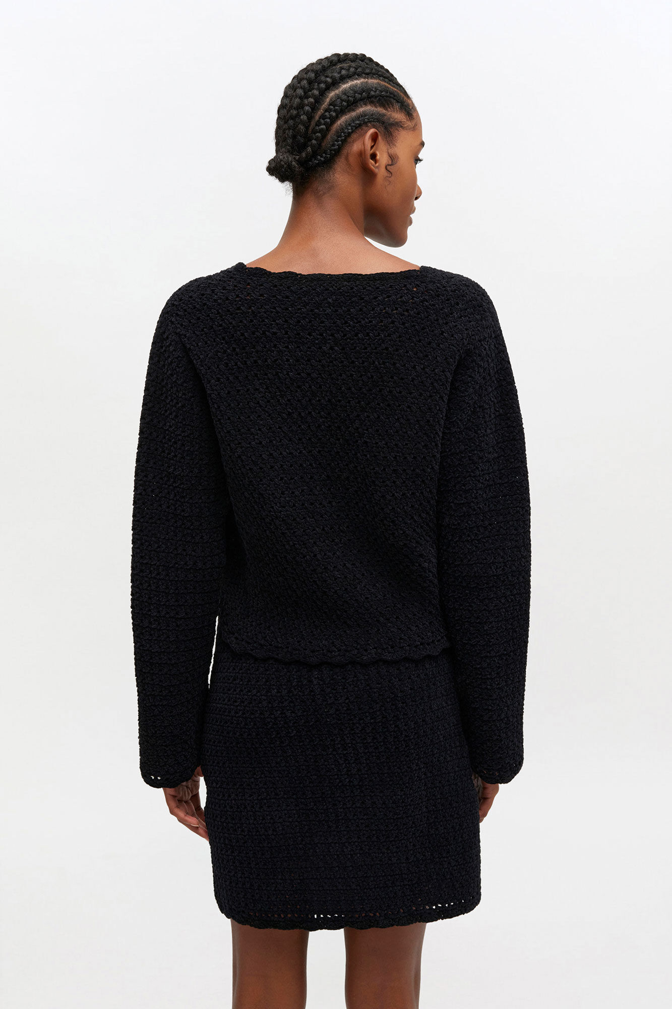 Black Crochet Cardigan, in colour Black - 3 - GANNI