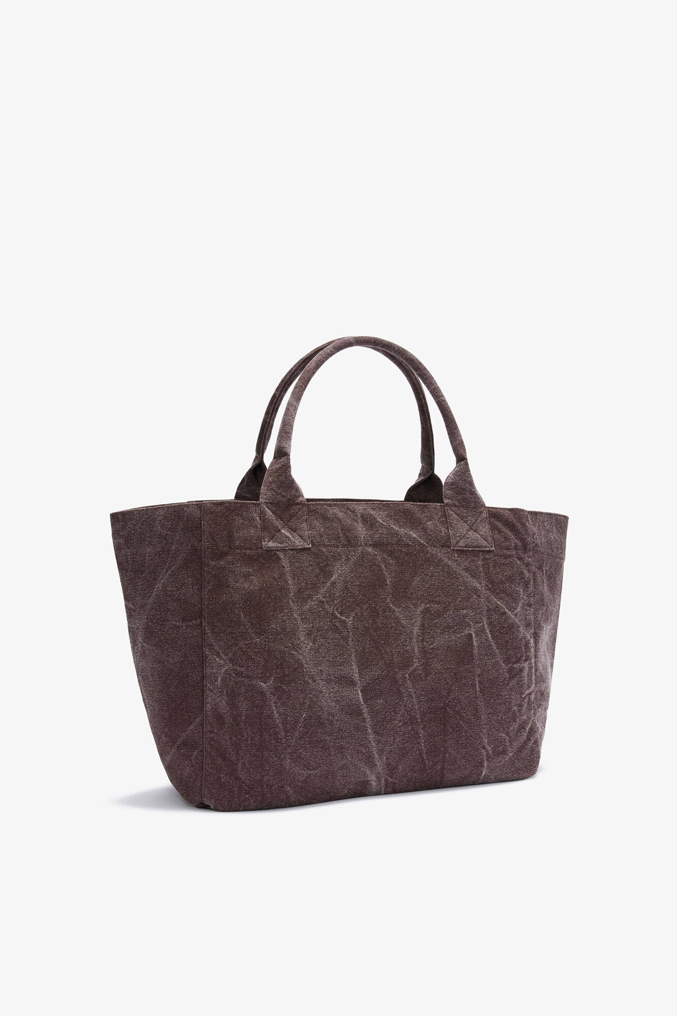 Brown Medium Western Boot Tote, Recycled Cotton, in colour Chicory Coffee - 2 - GANNI