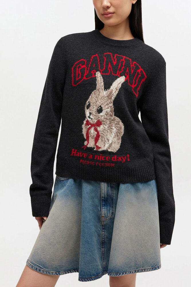 Graphic Wool Jumper, Phantom