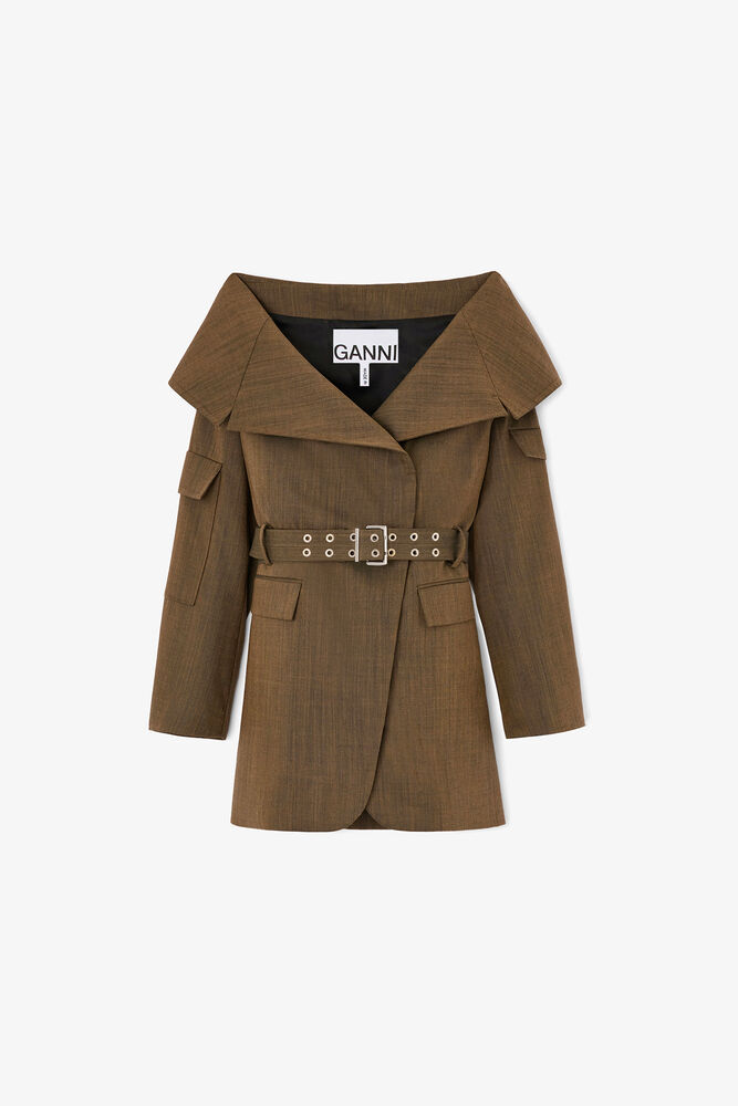 Blazer i brun ullmelange, Canteen