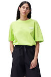 Relaxed Logo T-shirt, Cotton, in colour Lime Popsicle - 1 - GANNI