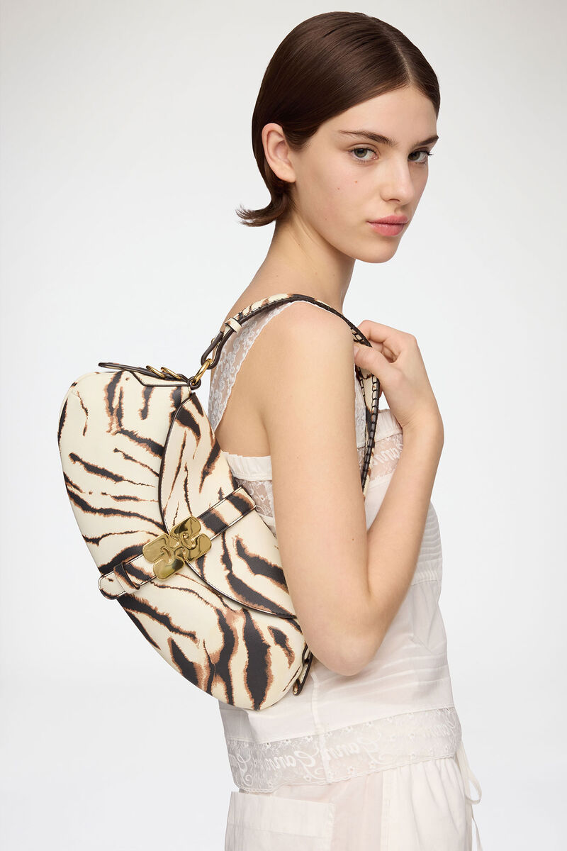 B-Kat in Zebra, Recycled Polyester, in colour Egret - 1 - GANNI