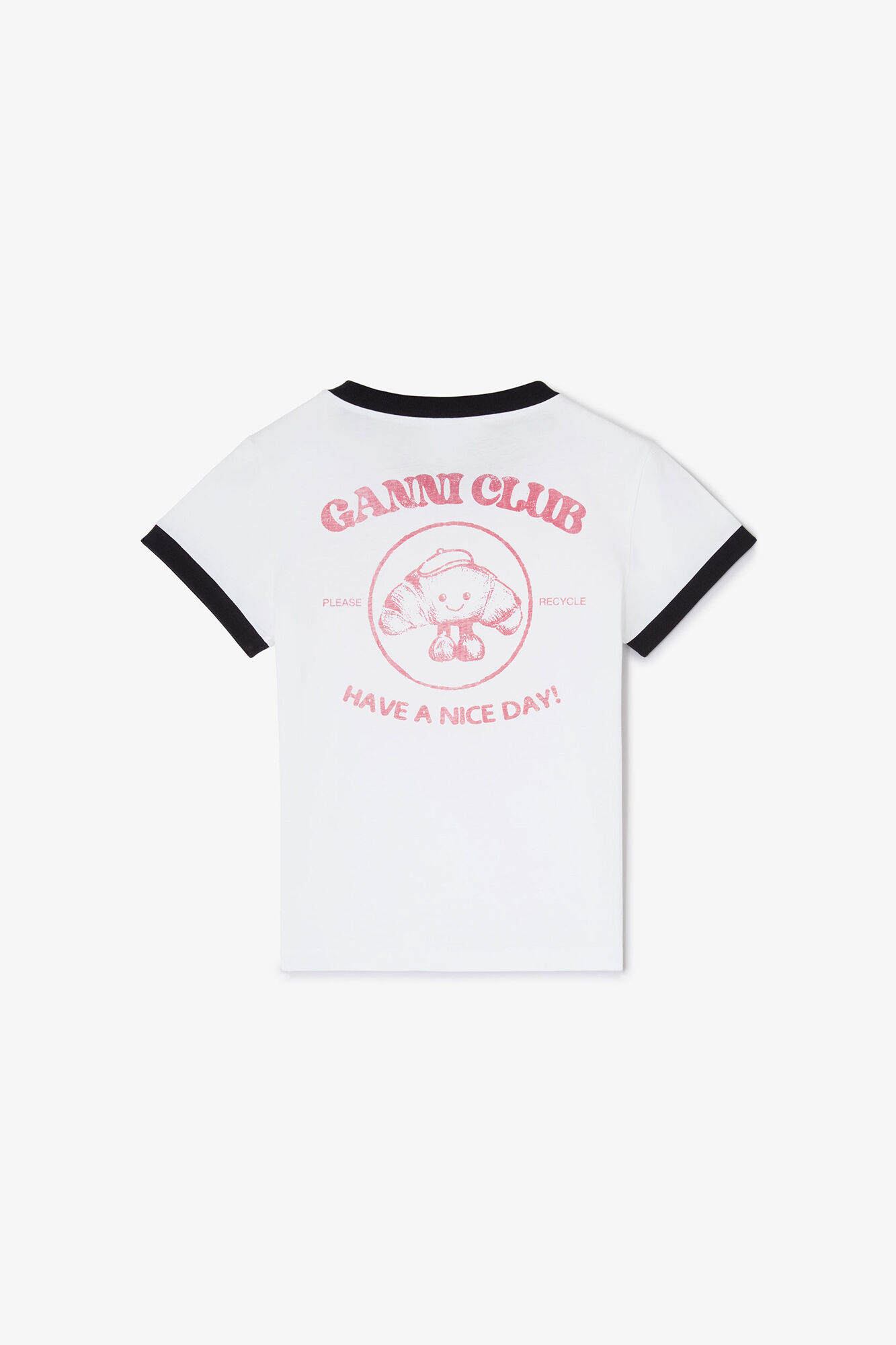White Paris GANNI Club Baby Fit T-shirt | GANNI UK
