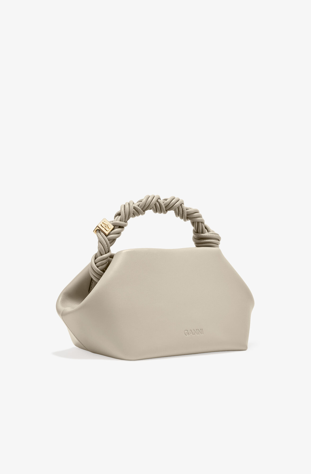 Light Grey Small GANNI Bou Bag, Polyester, in colour Oyster Gray - 2 - GANNI