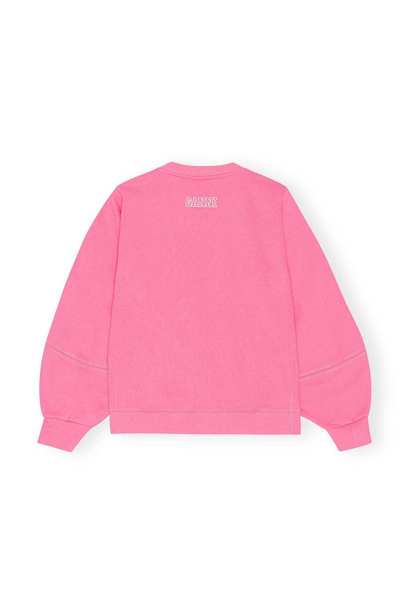 Puff Sleeve Sweatshirt, Organic Cotton, in colour Sugar Plum - 2 - GANNI