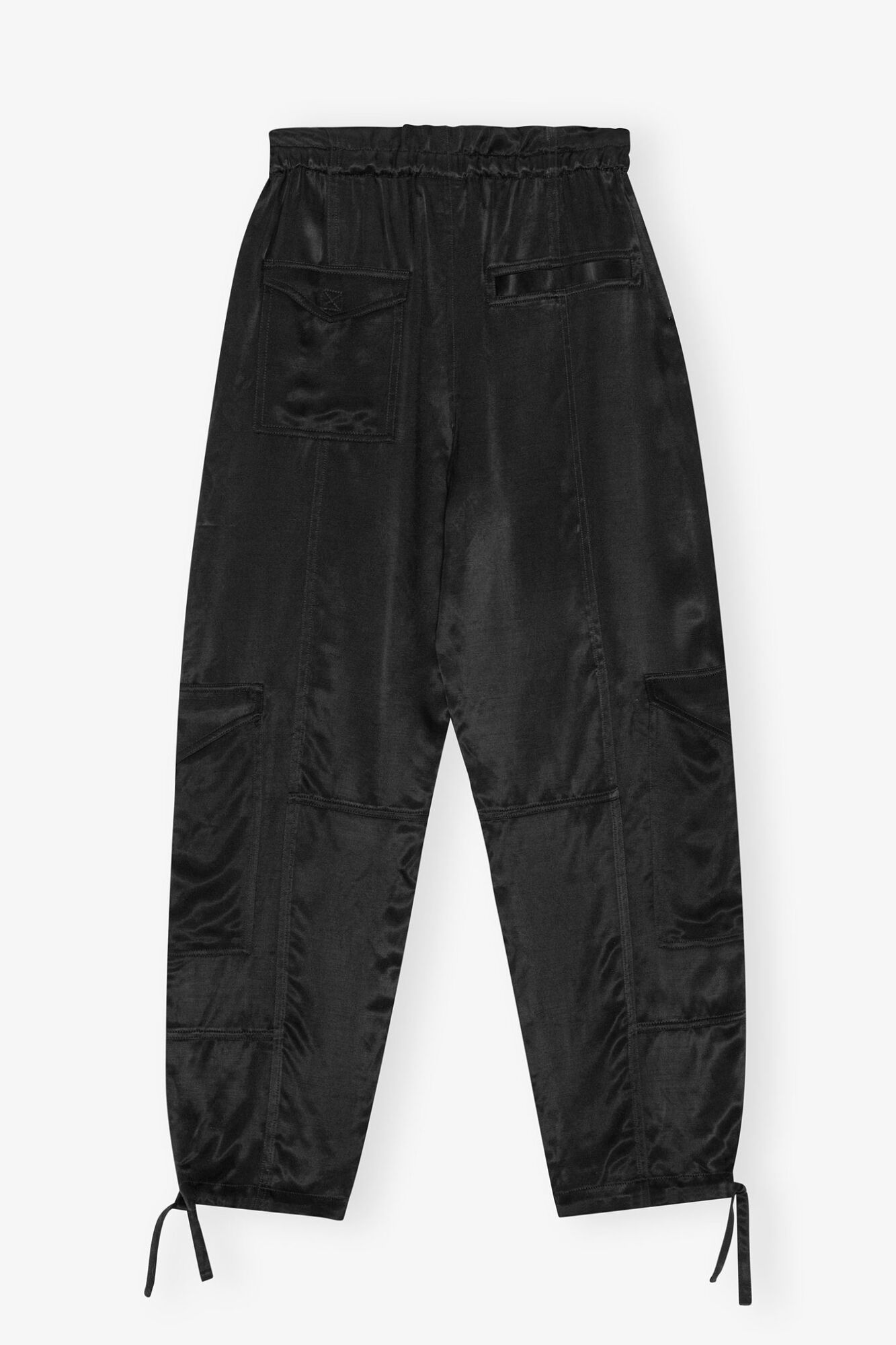 Black Washed Satin Pocket Pants | GANNI US