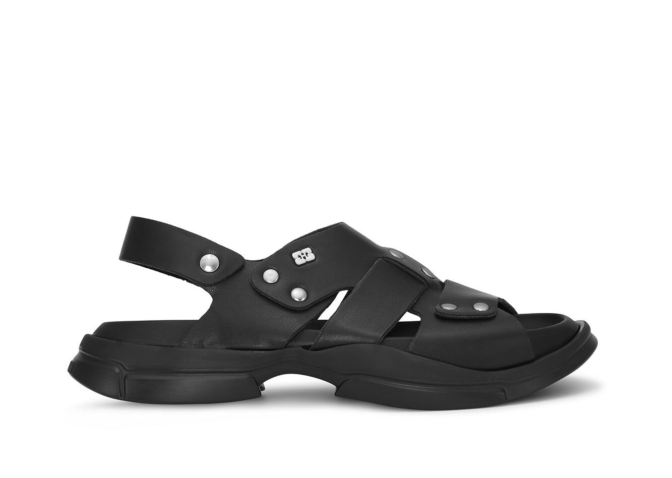 Black Light Weight EVA Asymmetrical Sandals, Polyester, in colour Black - 1 - GANNI