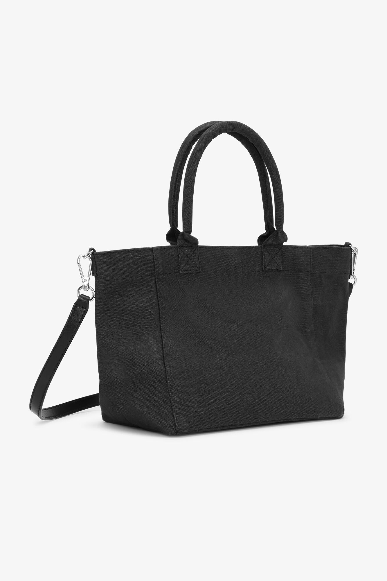 Black Small Shopper, Recycled Cotton, in colour Black - 2 - GANNI