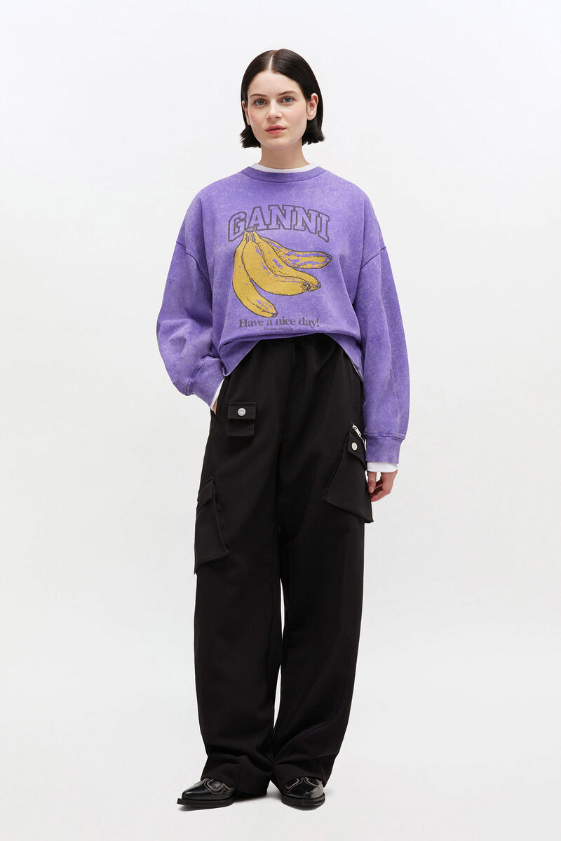 Vintage Wash Sweatshirt, in colour Passion Flower - 2 - GANNI