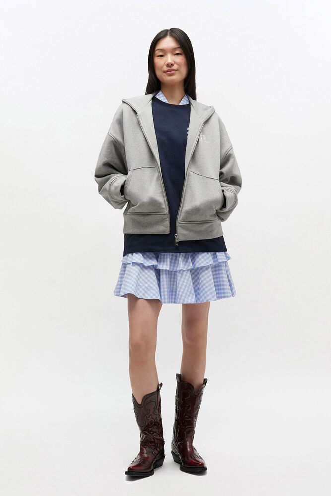 Grey Logo Zip Hoodie, Paloma Melange