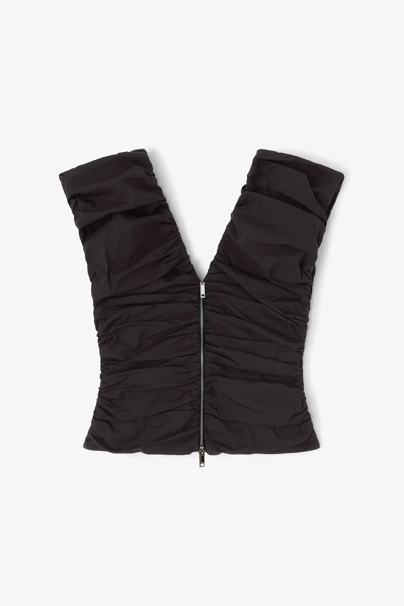 Black Ruched Top | GANNI US