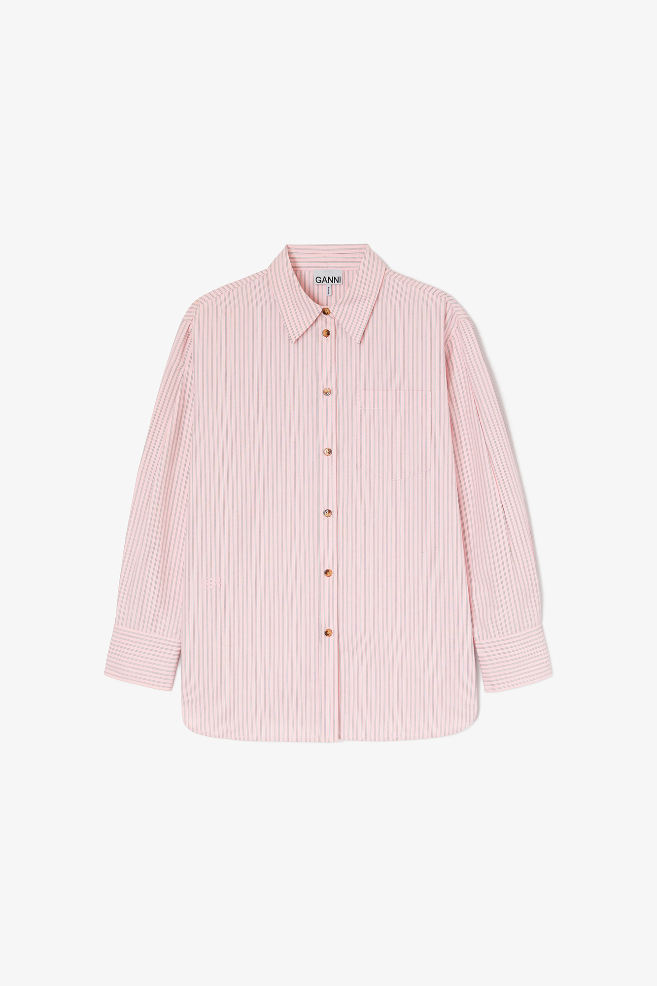 Pink Stripe Shirt | GANNI US