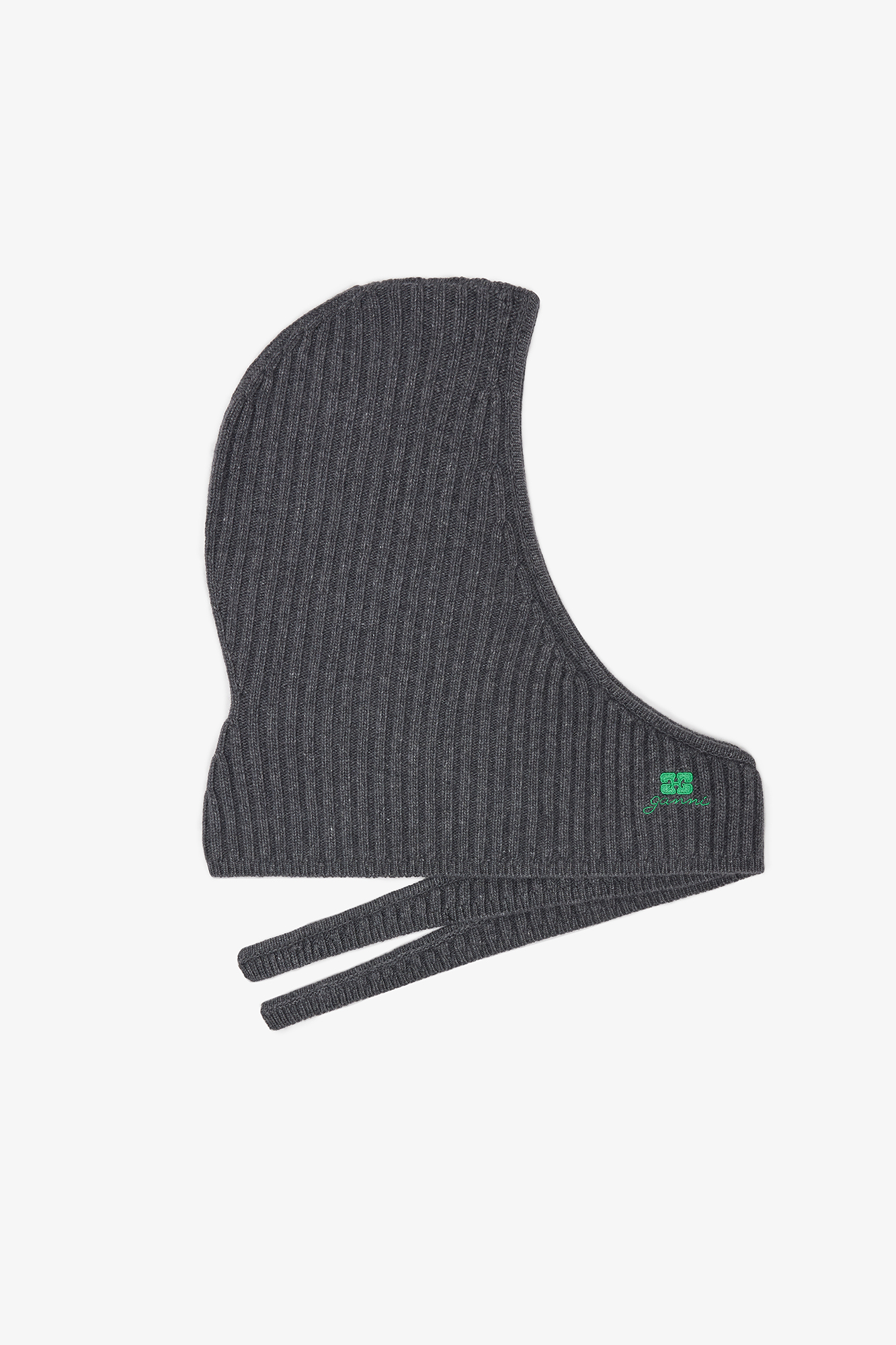 Charcoal Grey Grey Wool Mix Balaclava | GANNI US