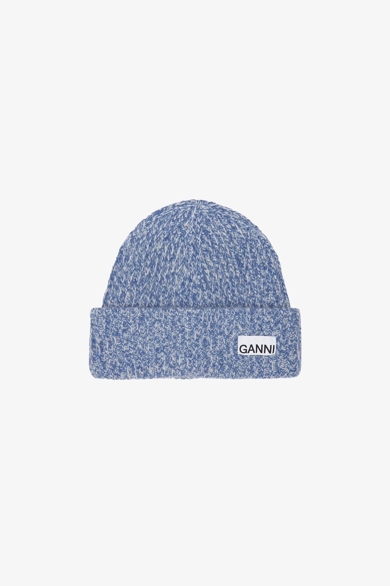 Oversized Wool Rib Knit Beanie | GANNI US