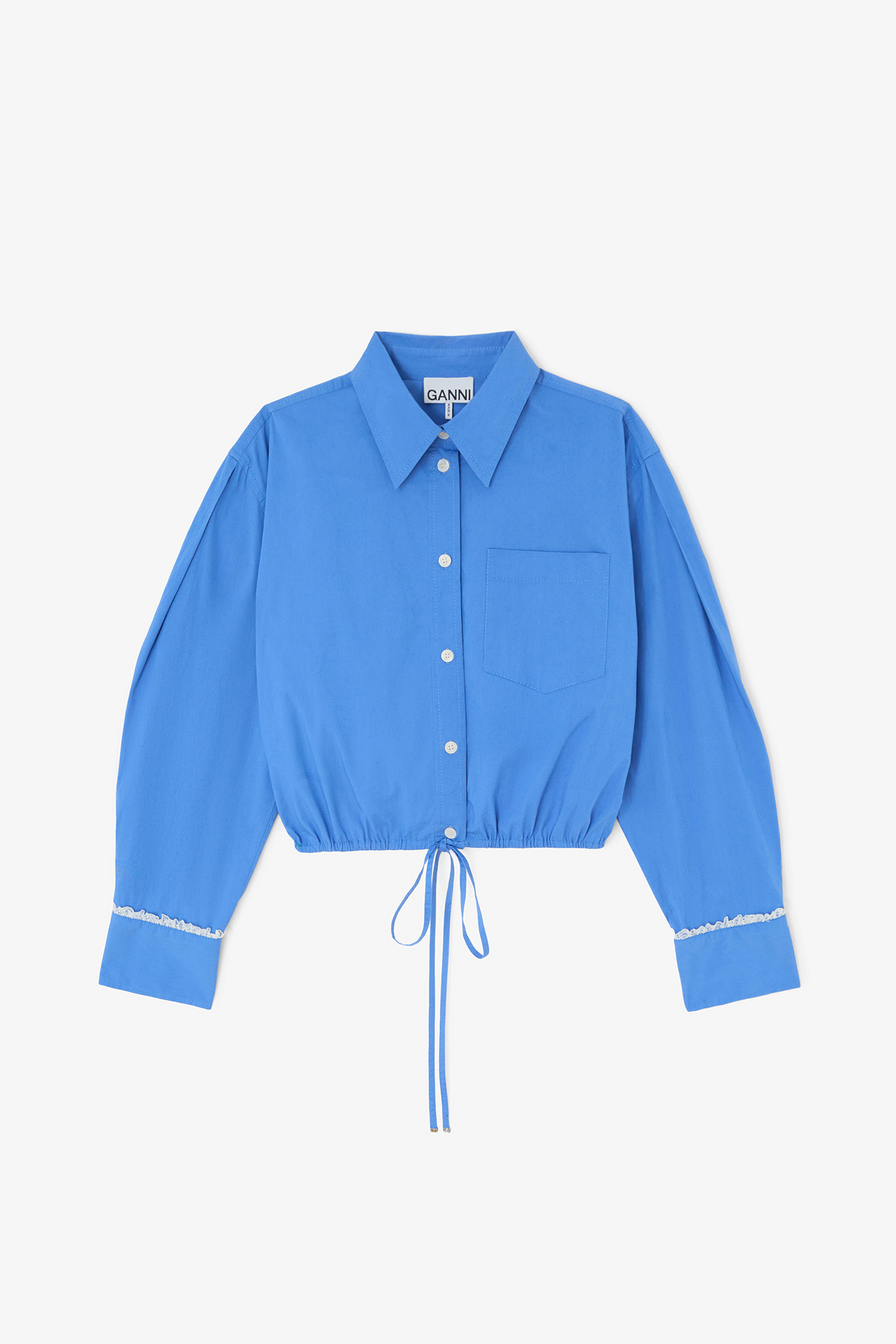 Shirt in Blue Cotton | GANNI US