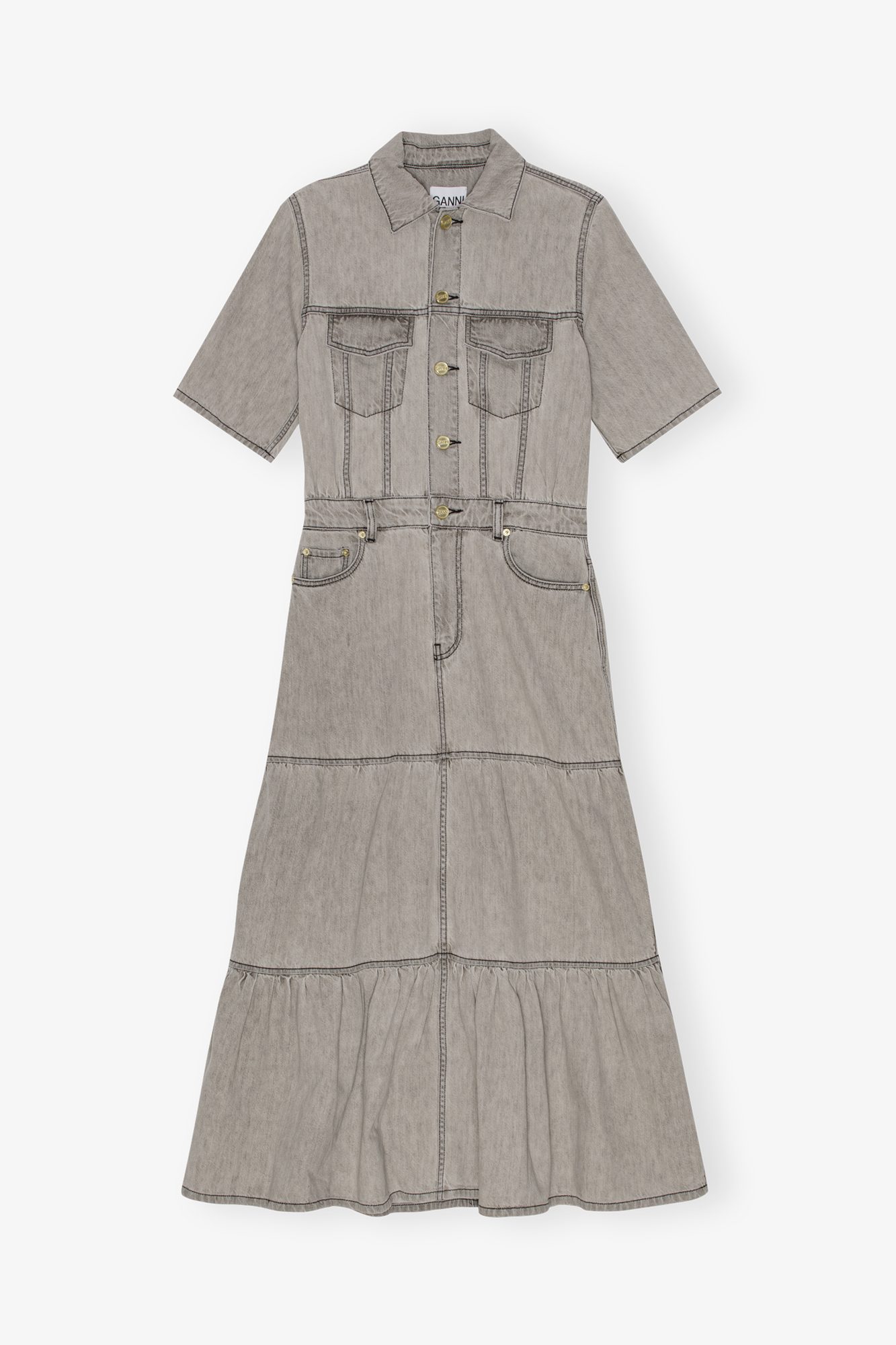 Grey Future Long Denim Dress