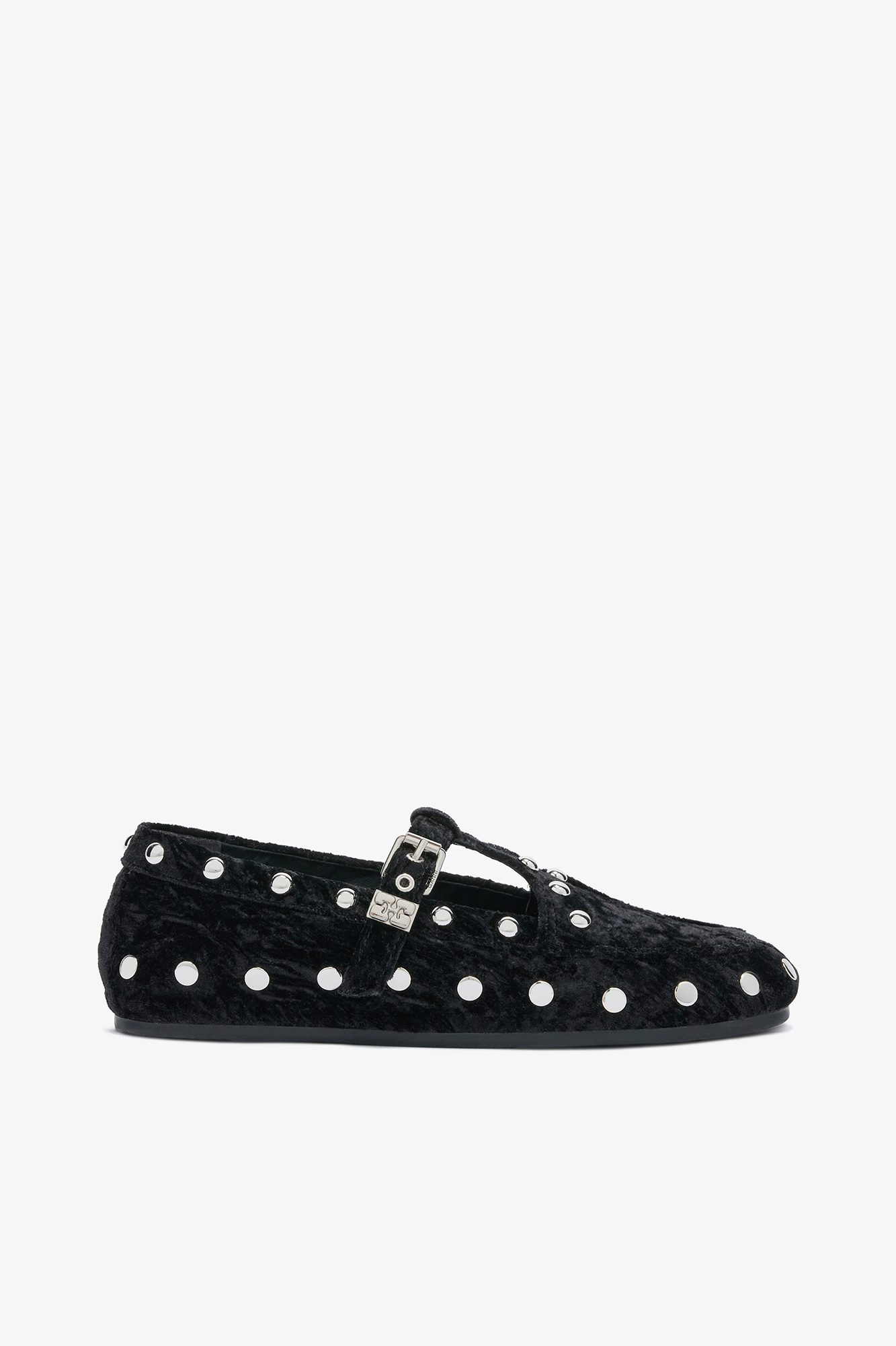 Mary Jenny Moccasins in Black Velvet | GANNI US