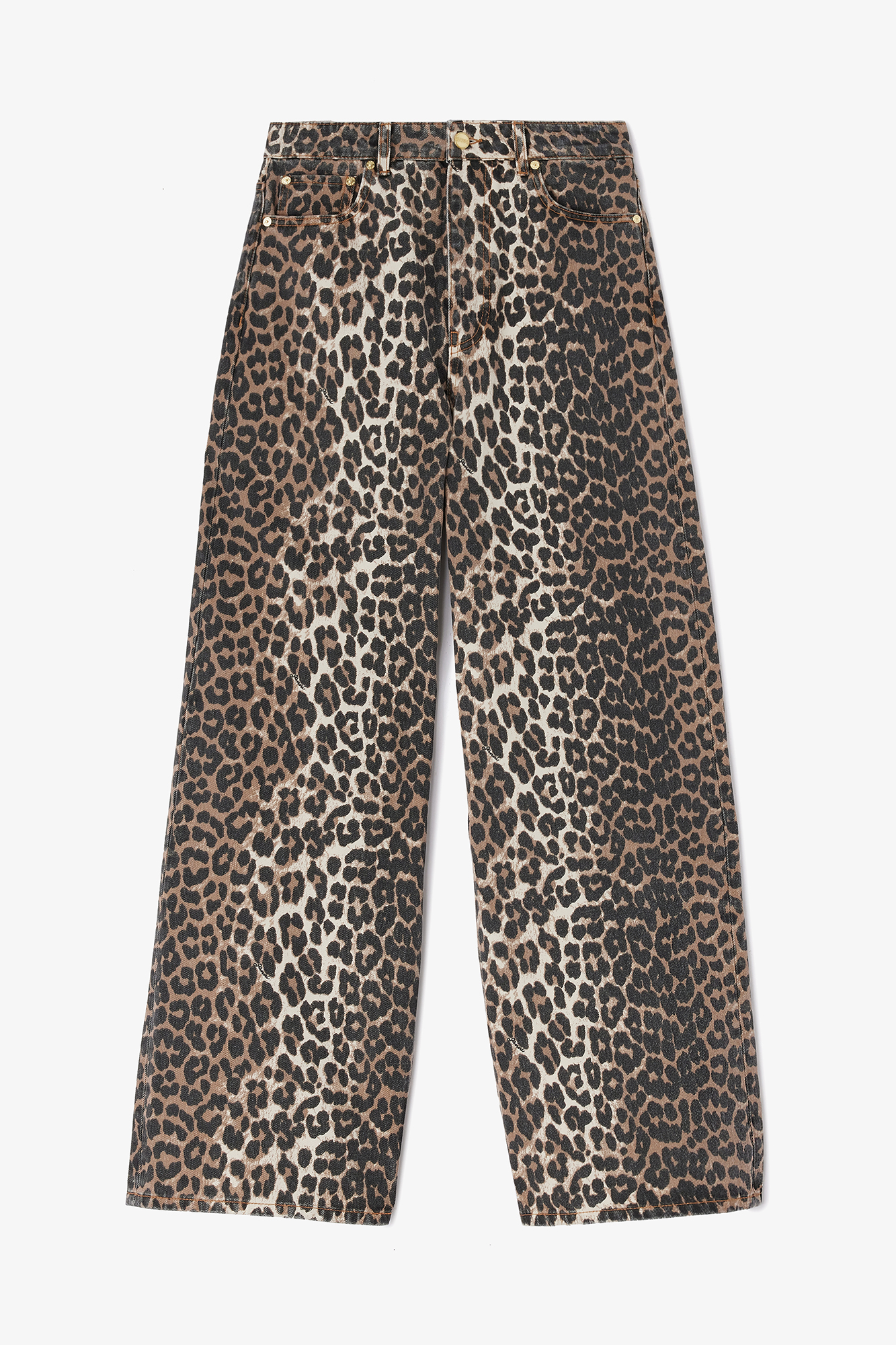 Almond Milk Lari Jeans in Leopard Print | GANNI (Global) CA