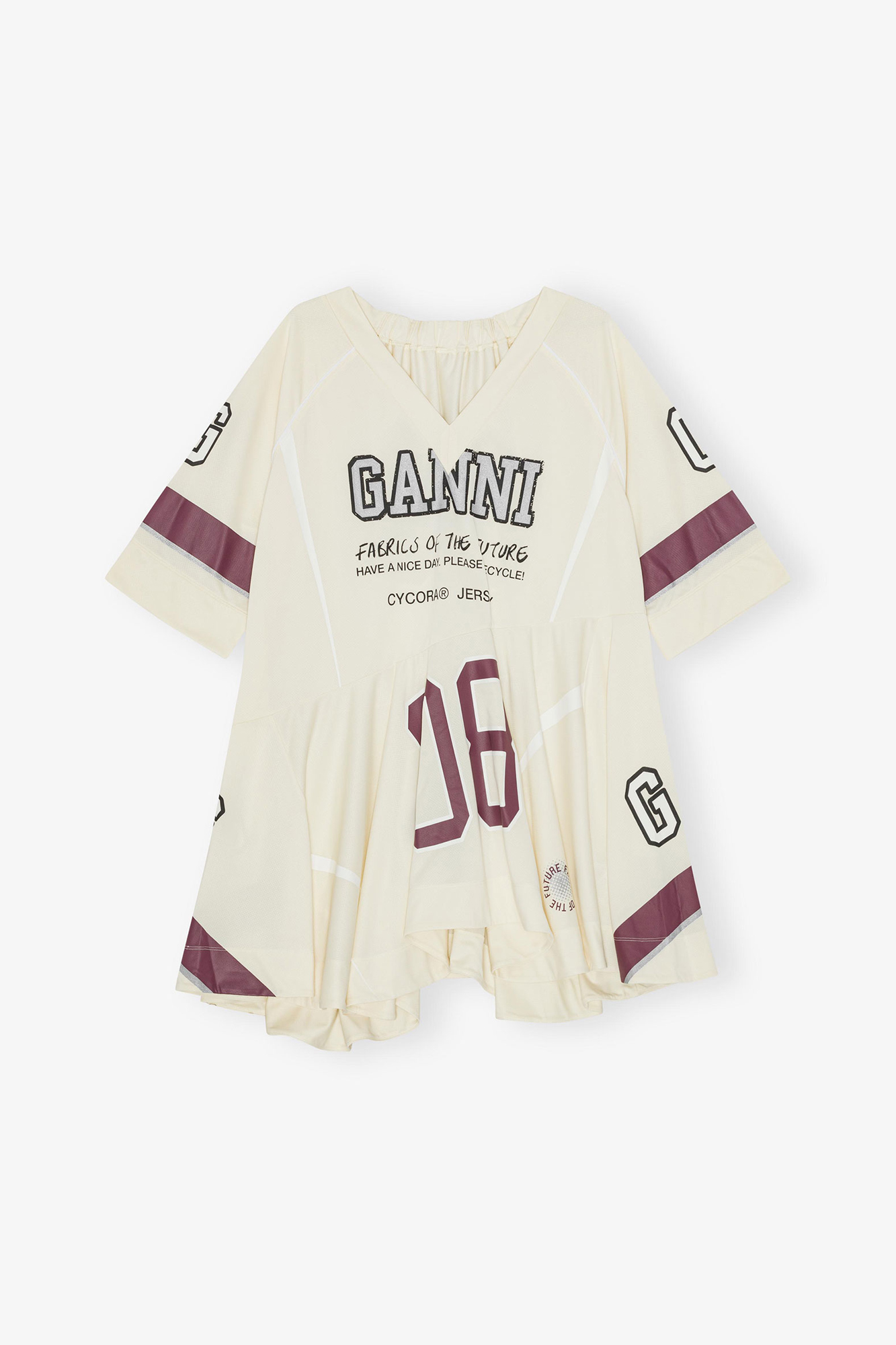 Ivory GANNI League Oversized Mini Dress | GANNI US
