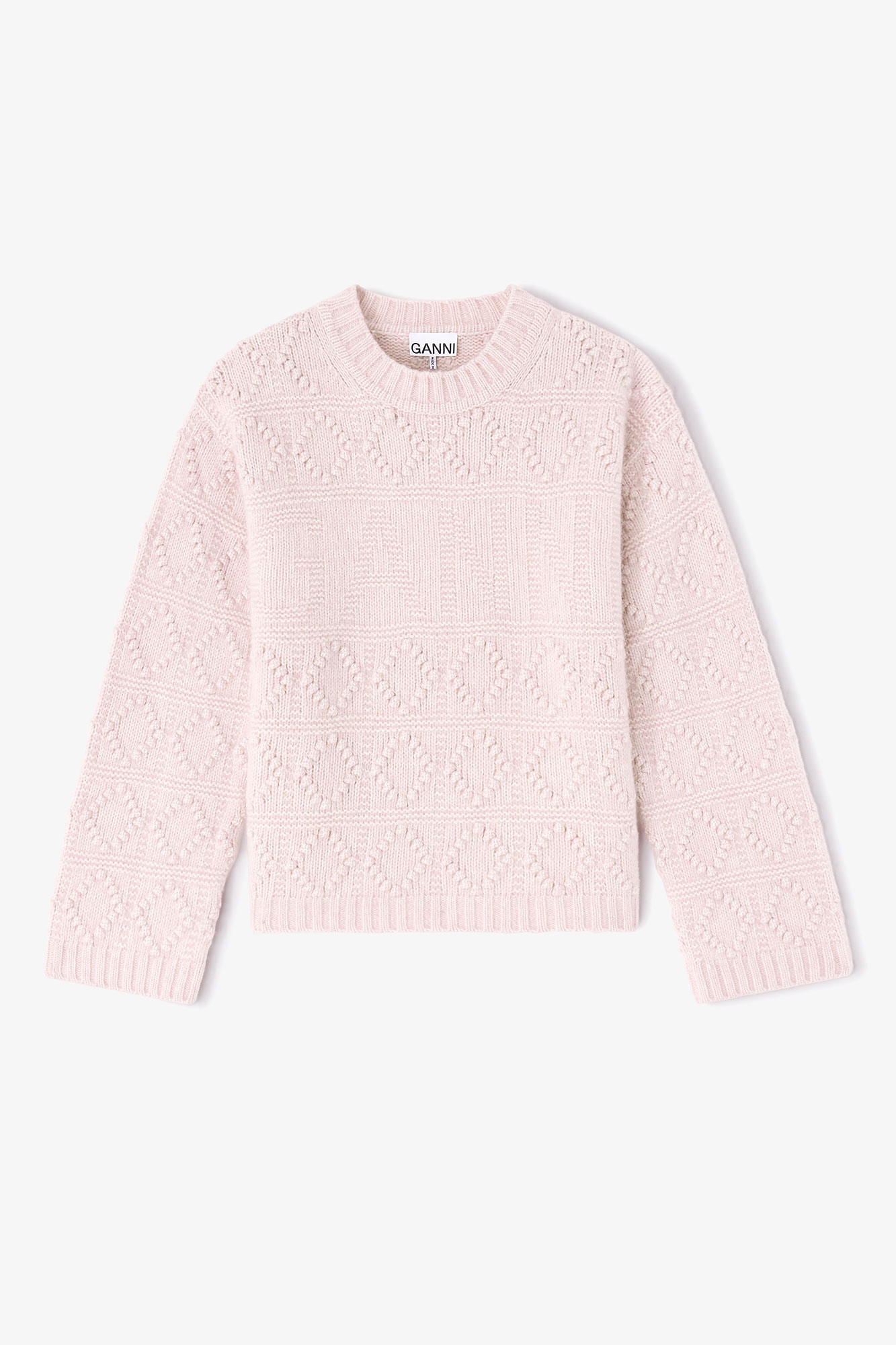 Chalk Pink Cotton Wool Bubble Sweater | GANNI US