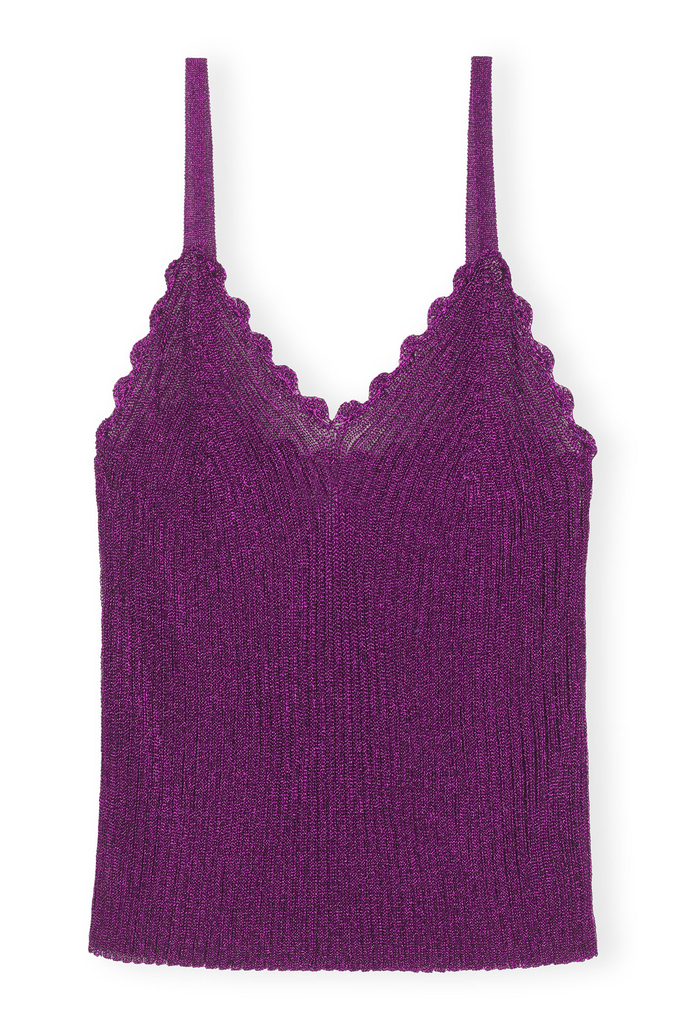 Metallic strap top