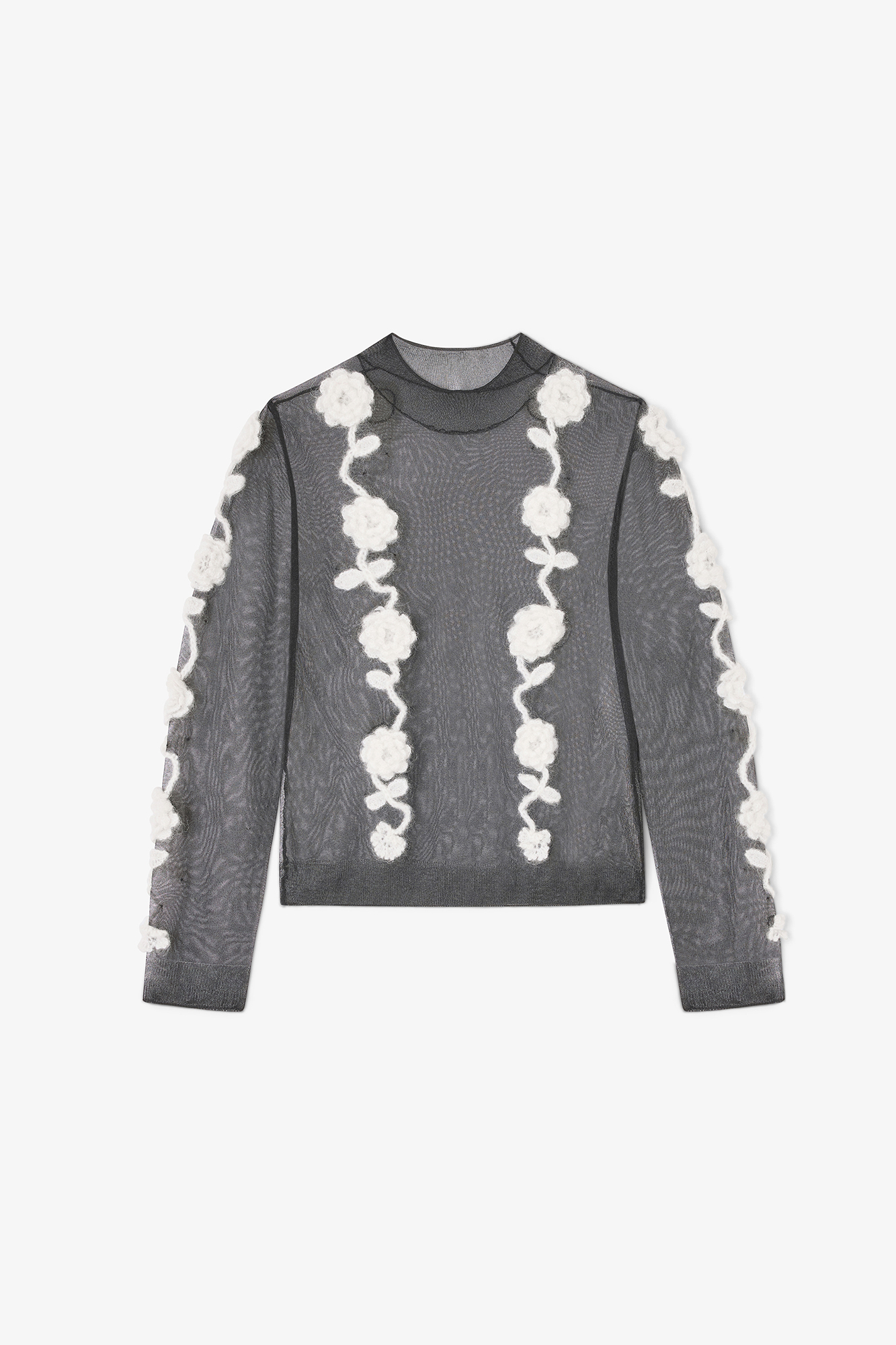 Black Black Flower Crochet Turtleneck | GANNI (Global) TW Black Black Flower Crochet Turtleneck | GANNI (Global) TW