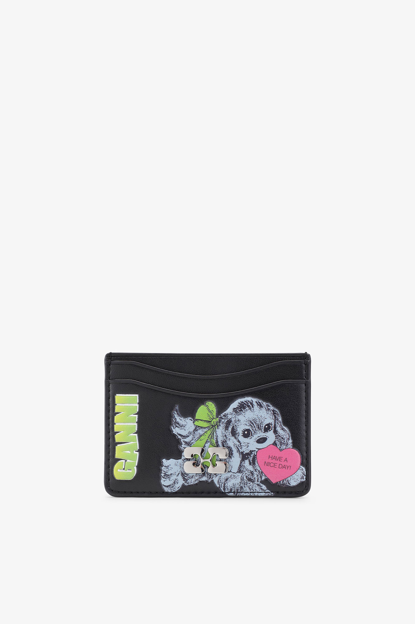 Black Puppy Bou Card Holder | GANNI (Global) HK