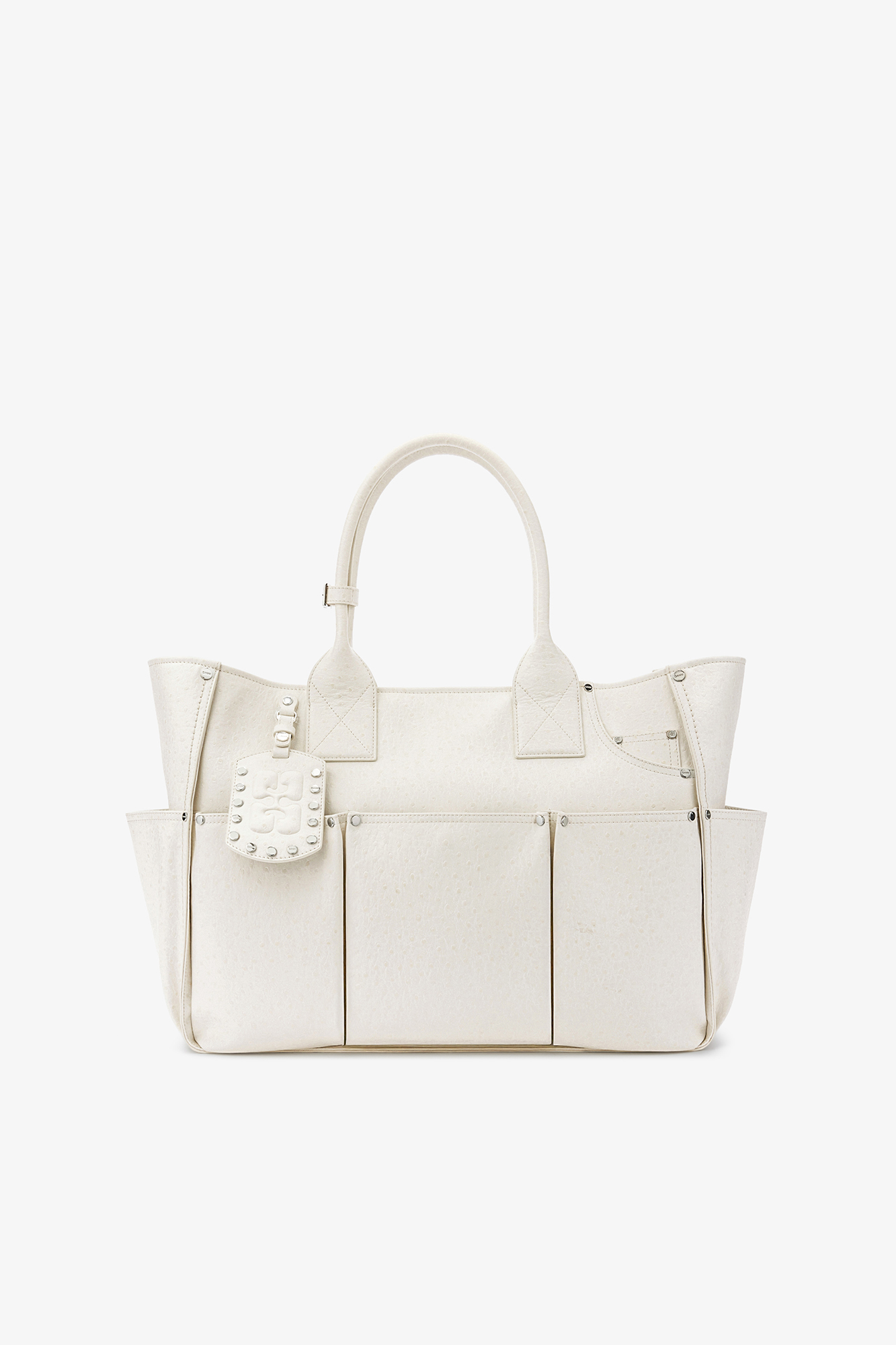 Egret Posy Bag in White Ostrich | GANNI US