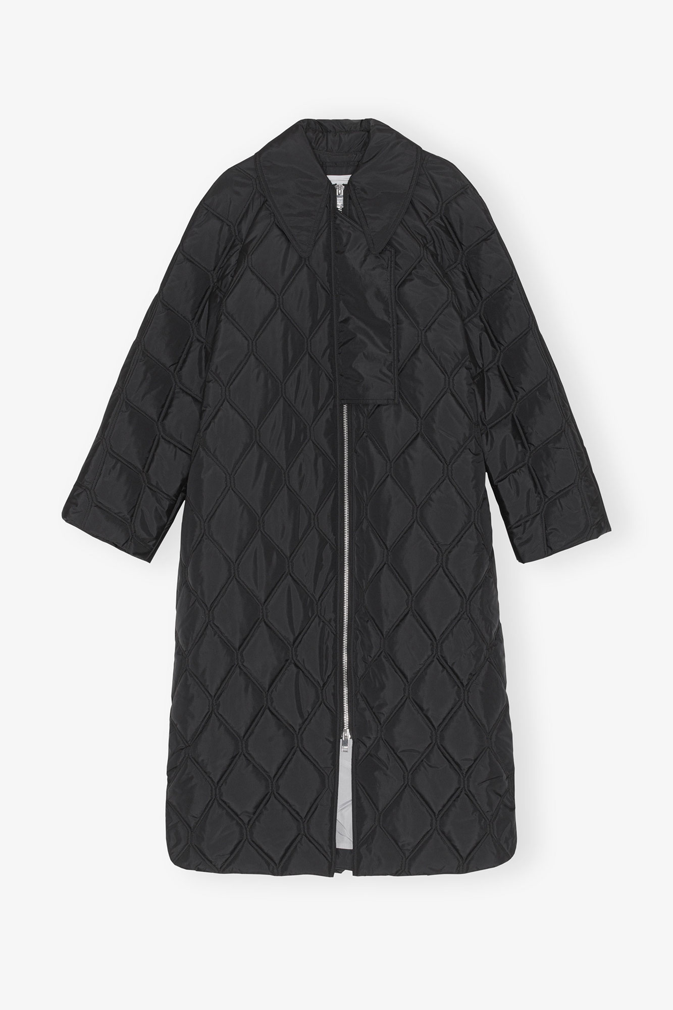 ジャケット・アウター GANNI Recycled Ripstop Quilt COAT 34 Black Oversized Ripstop Quilt Coat | GANNI US
