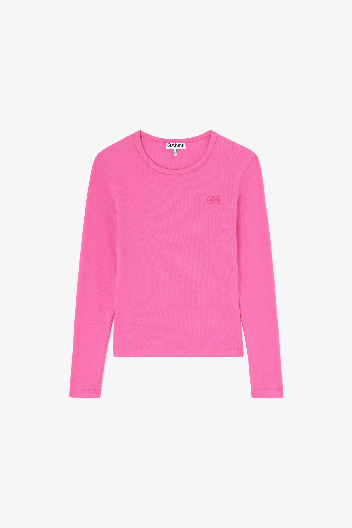 Raspberry Rose Long-sleeve Top in Pink | GANNI (Global) SG