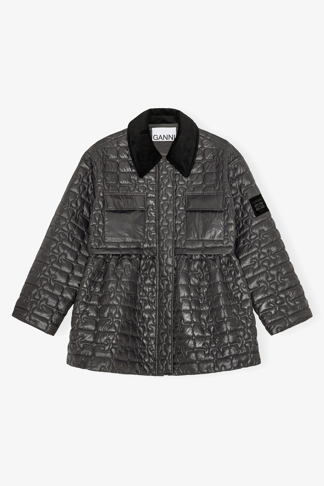 Dark Grey Quilt Midi Jacket