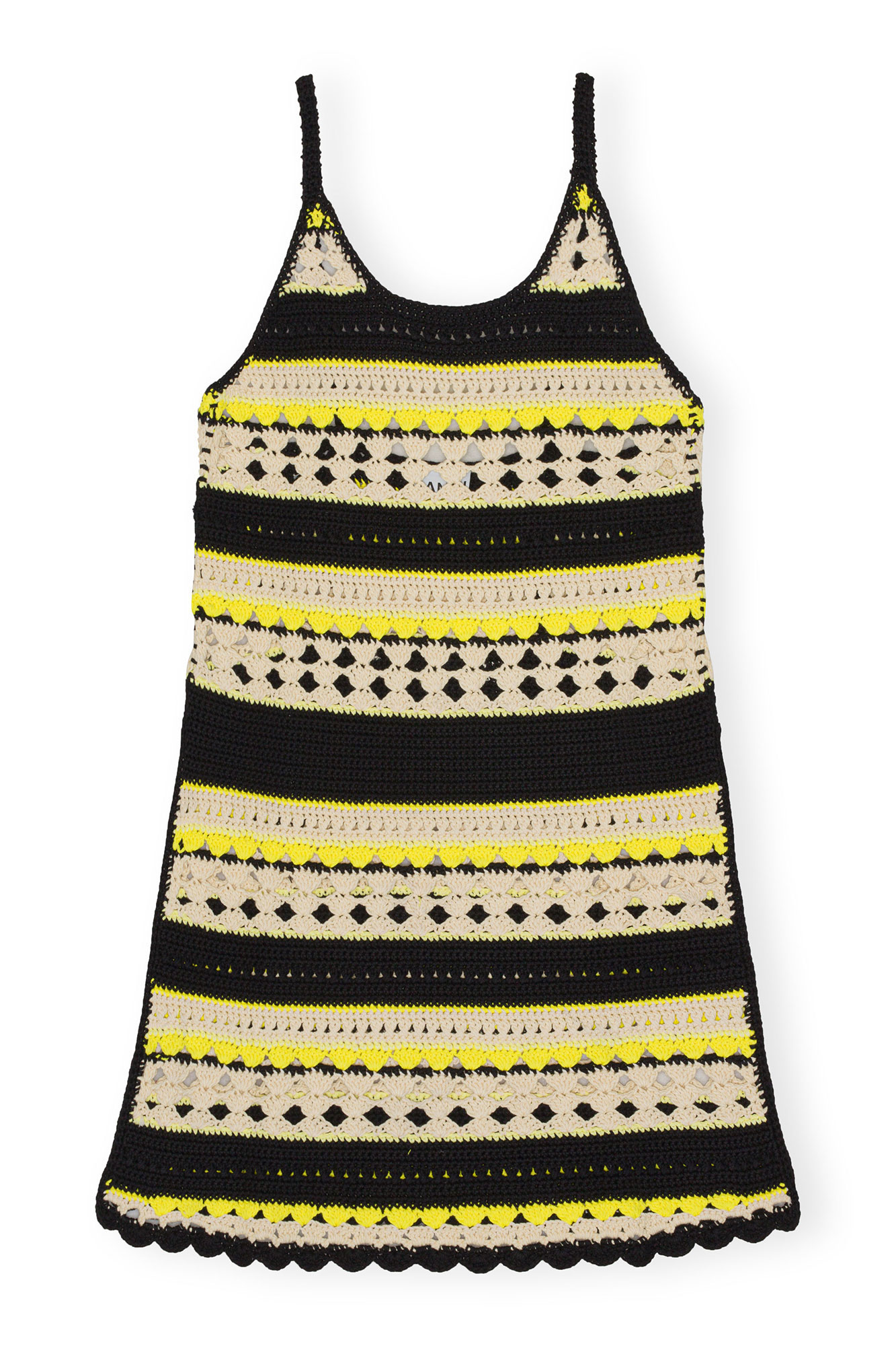 Golden Kiwi Crochet Slip Dress | GANNI US