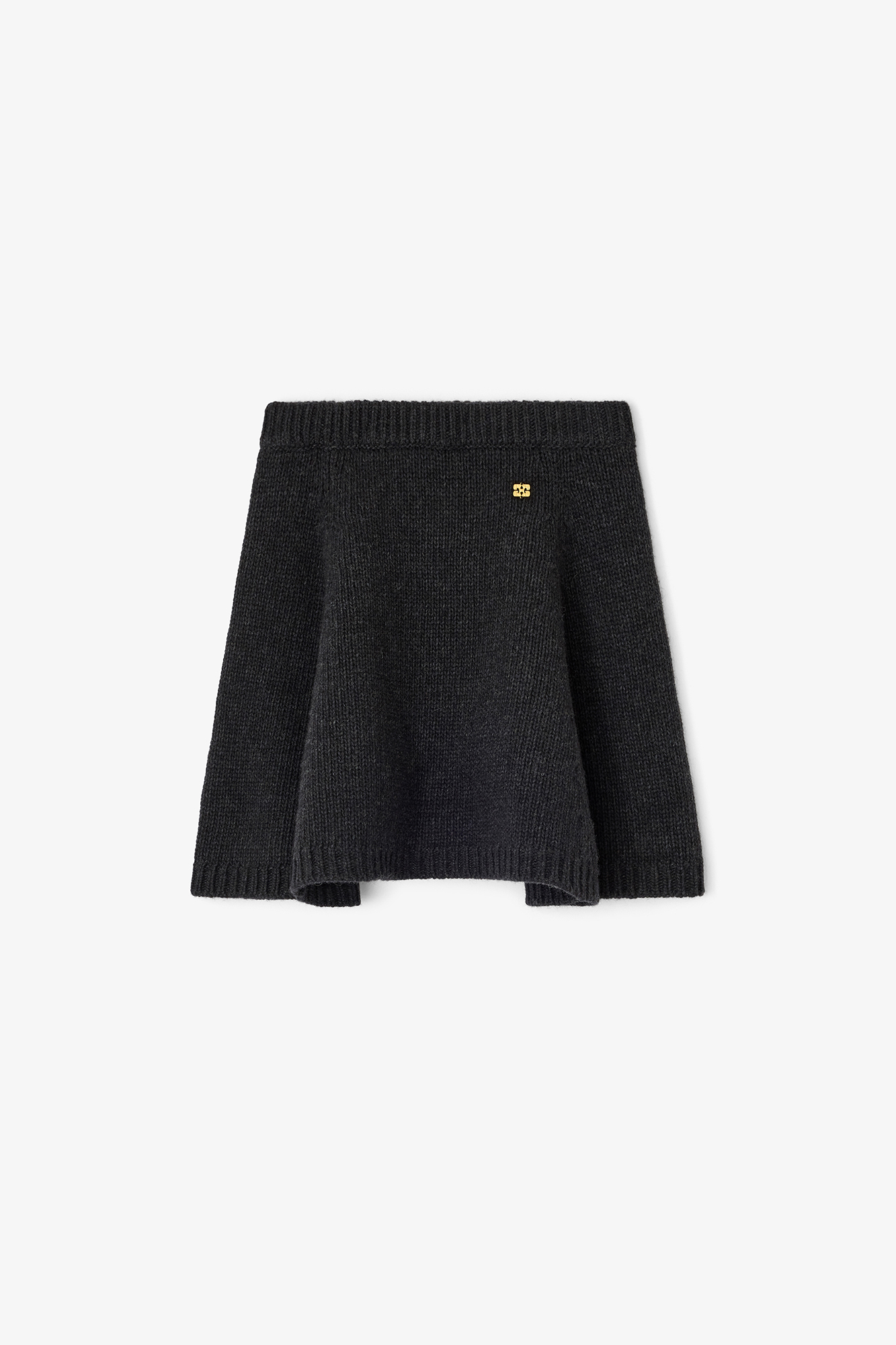 Dark Grey Wool Mini Skirt