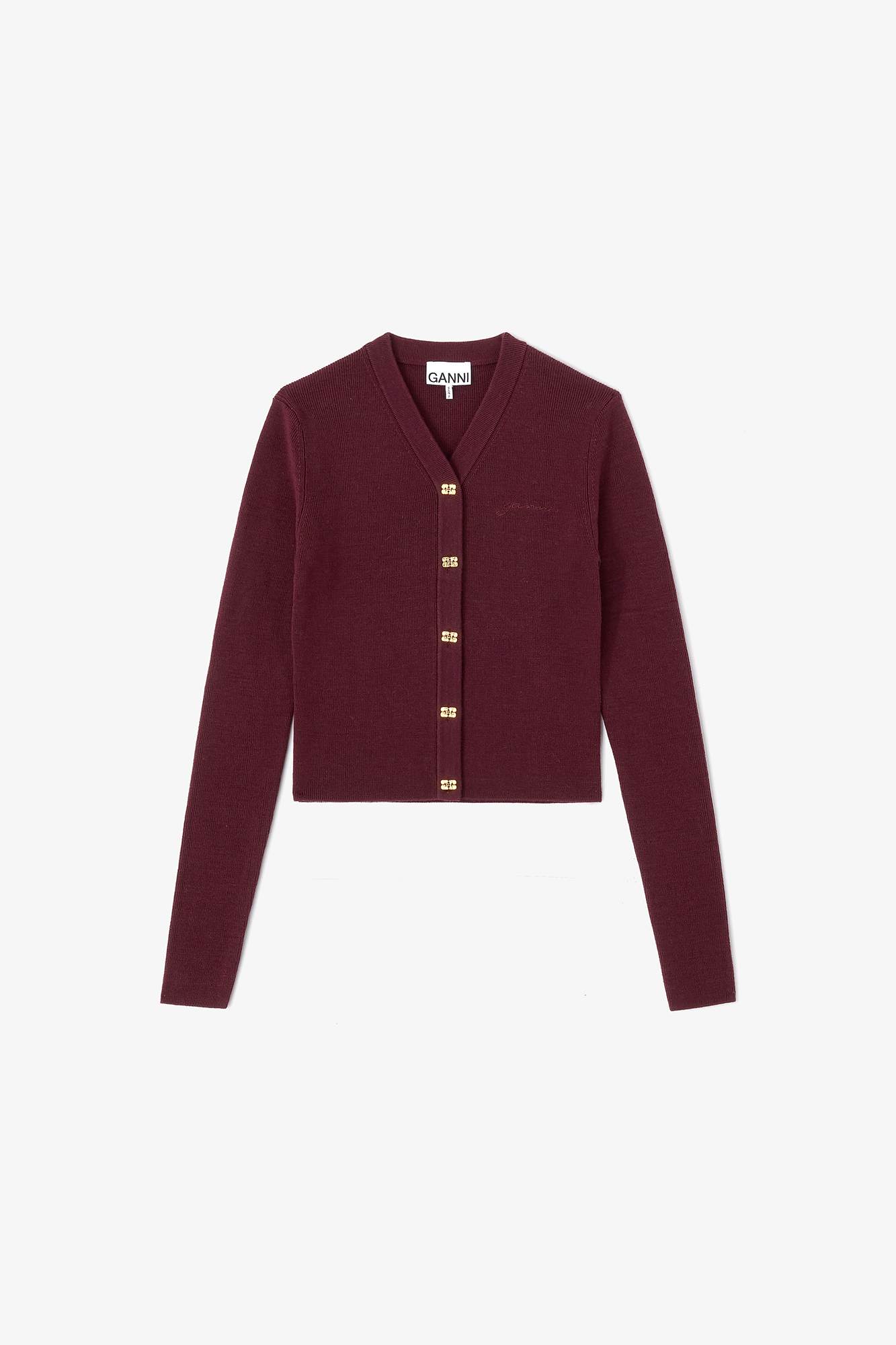 GANNI スマイリーニットカーディガン Ganni Recycled Wool Smiley Cardigan | Garmentory