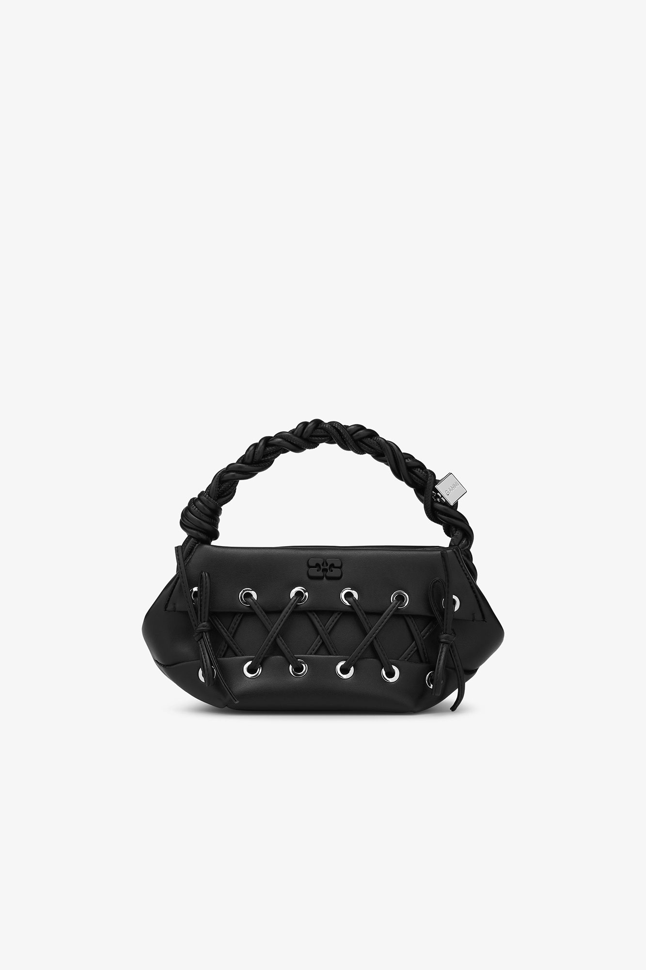 Black Black Mini Lace-Up Bou Bag | GANNI US