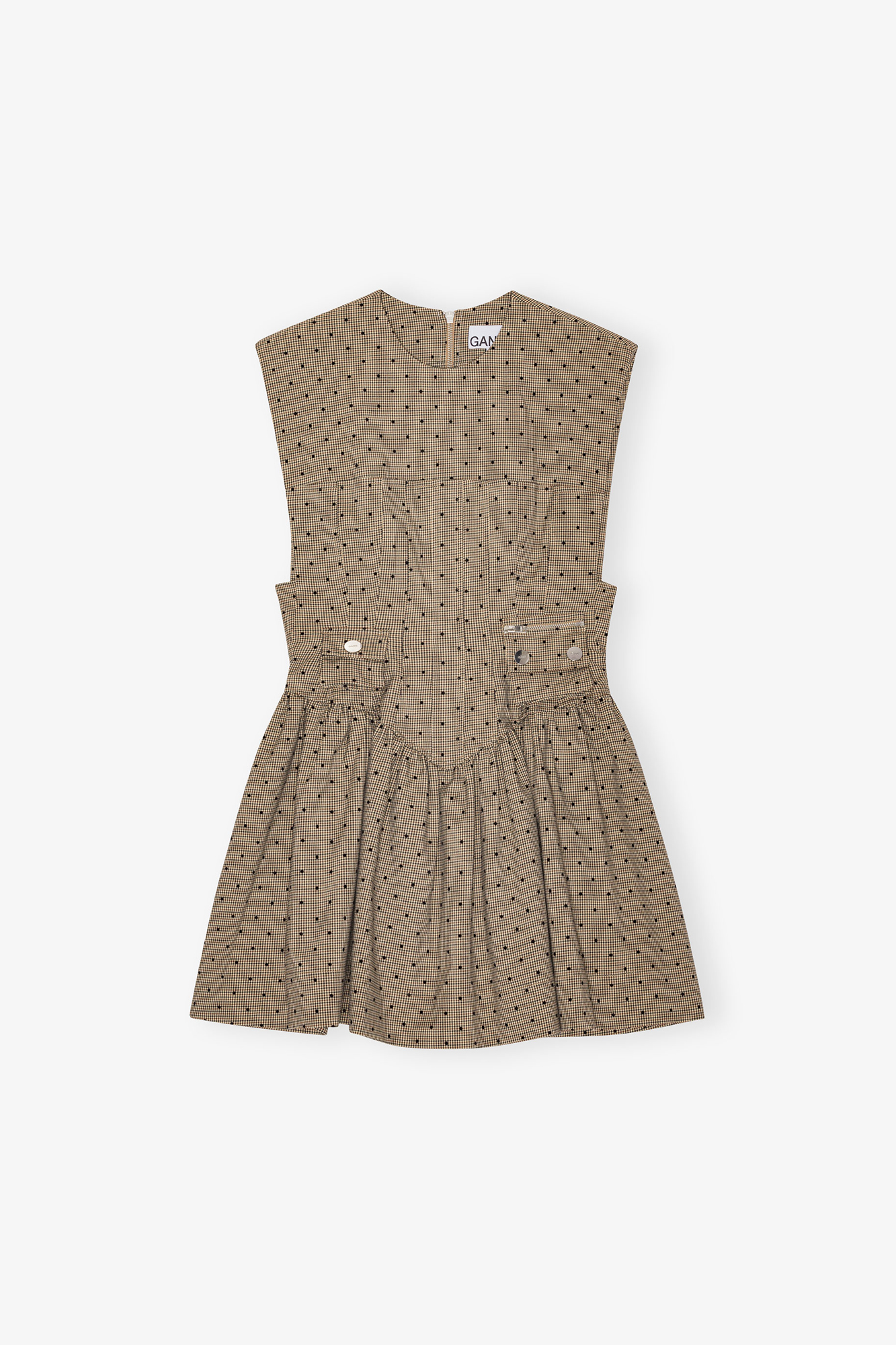 Brown Flock Suiting Corset Mini Dress