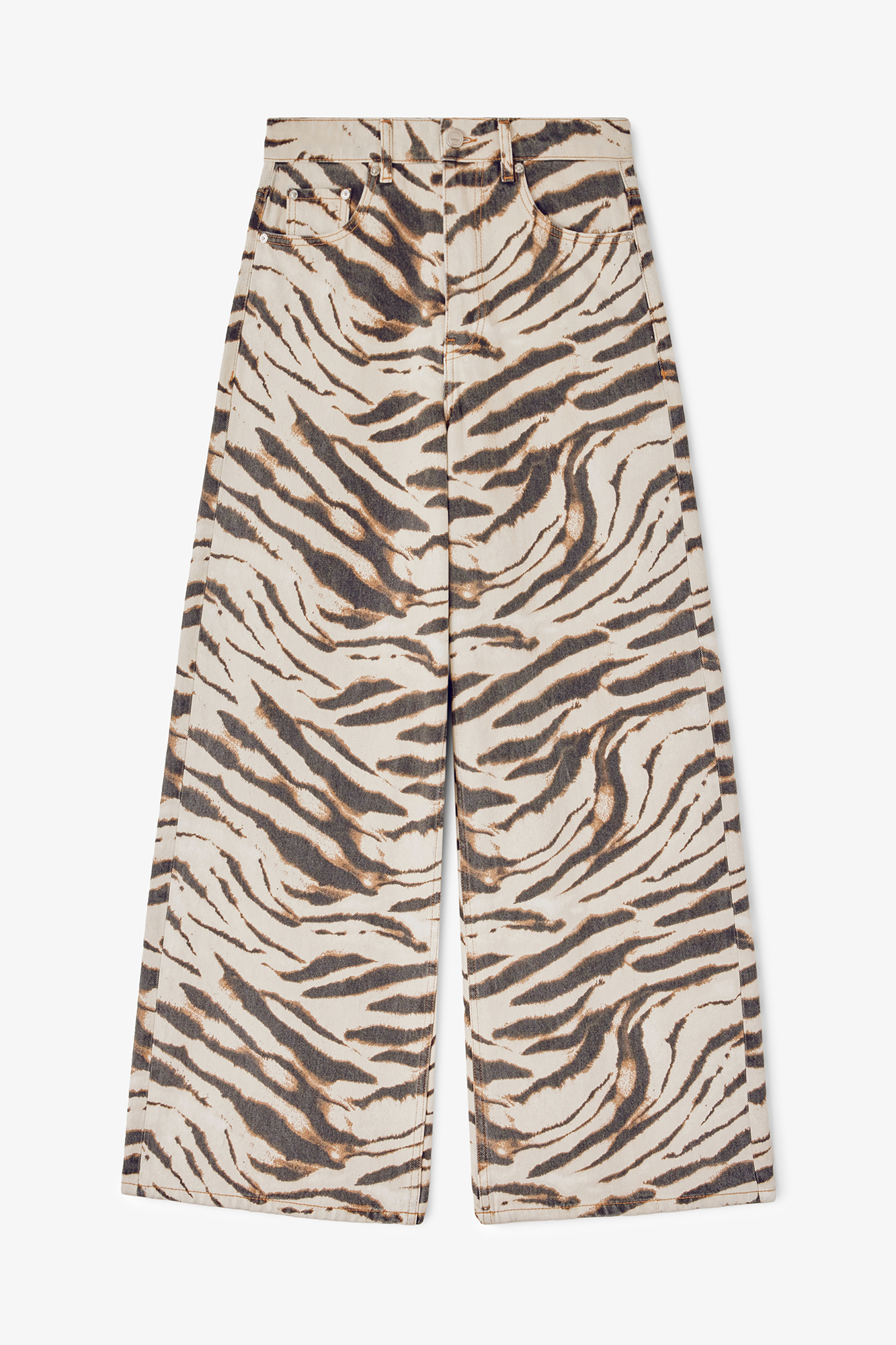 Lari Wide Jeans in Zebra Denim | GANNI US