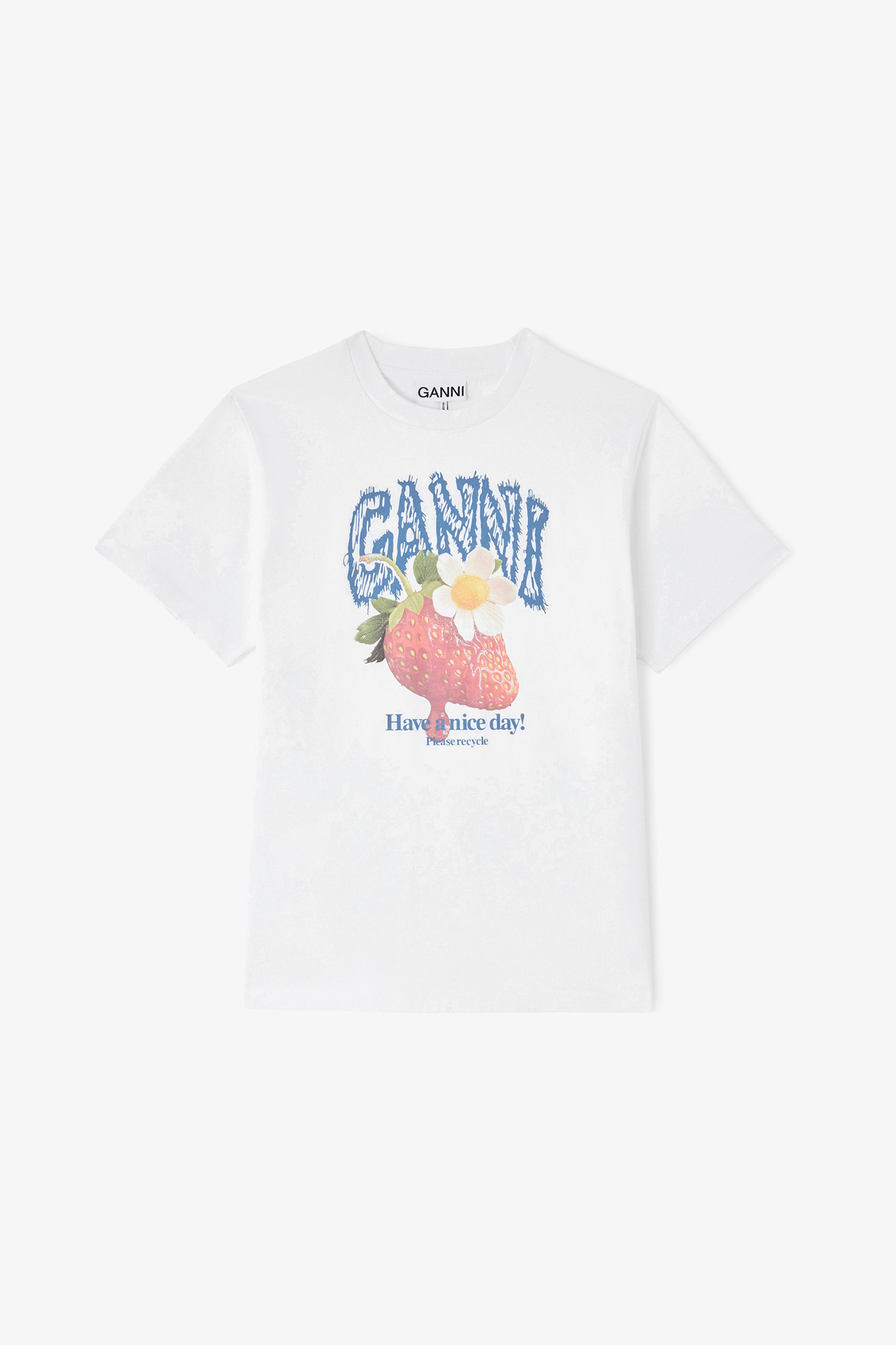 GANNI ストロベリー　Tシャツ　M Bright White ストロベリー Tシャツ | GANNI (Global)