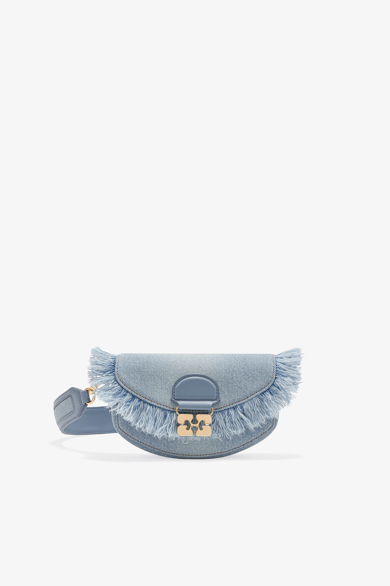 Faded Denim Blue Denim Apo-G Wallet on a Chain | GANNI