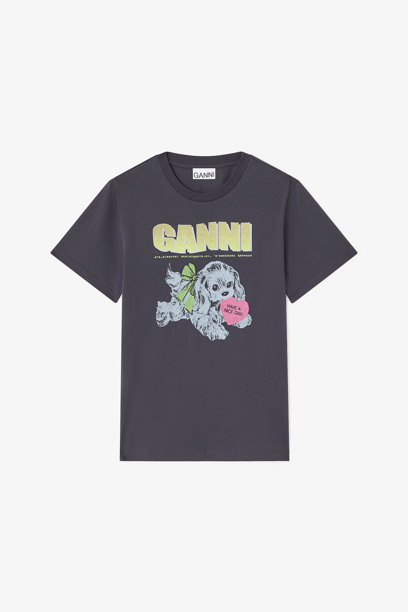 Phantom ブラック パピー プリント Tシャツ | GANNI (Global)