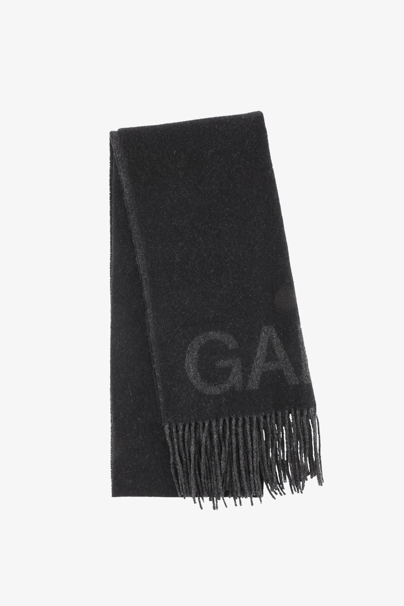 Black Black Fringed Scarf | GANNI US