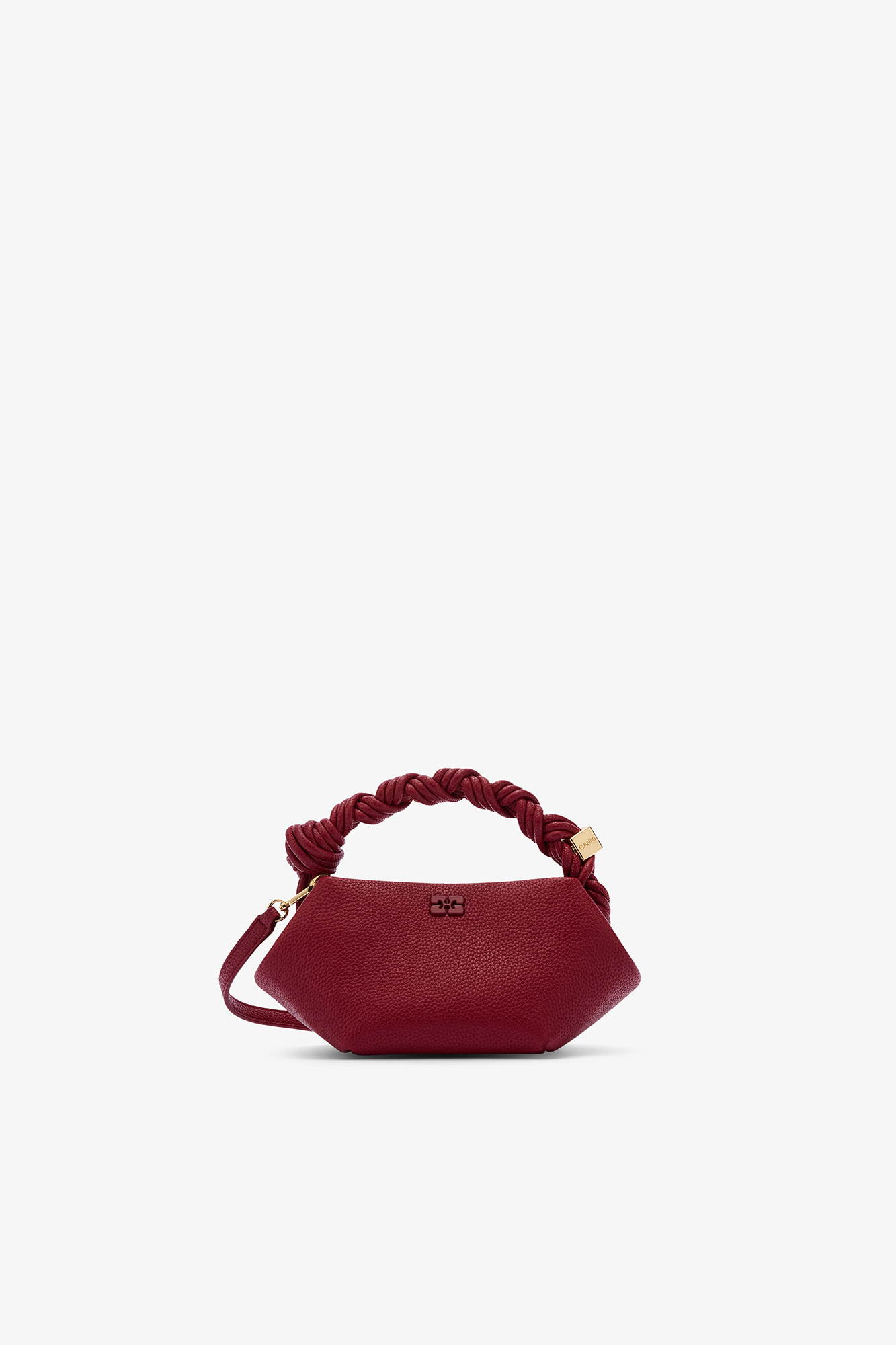 GANNI Bou フェイクレザー クロスボディ バッグ Chalk Pink Grained Mini Bou Bag | GANNI